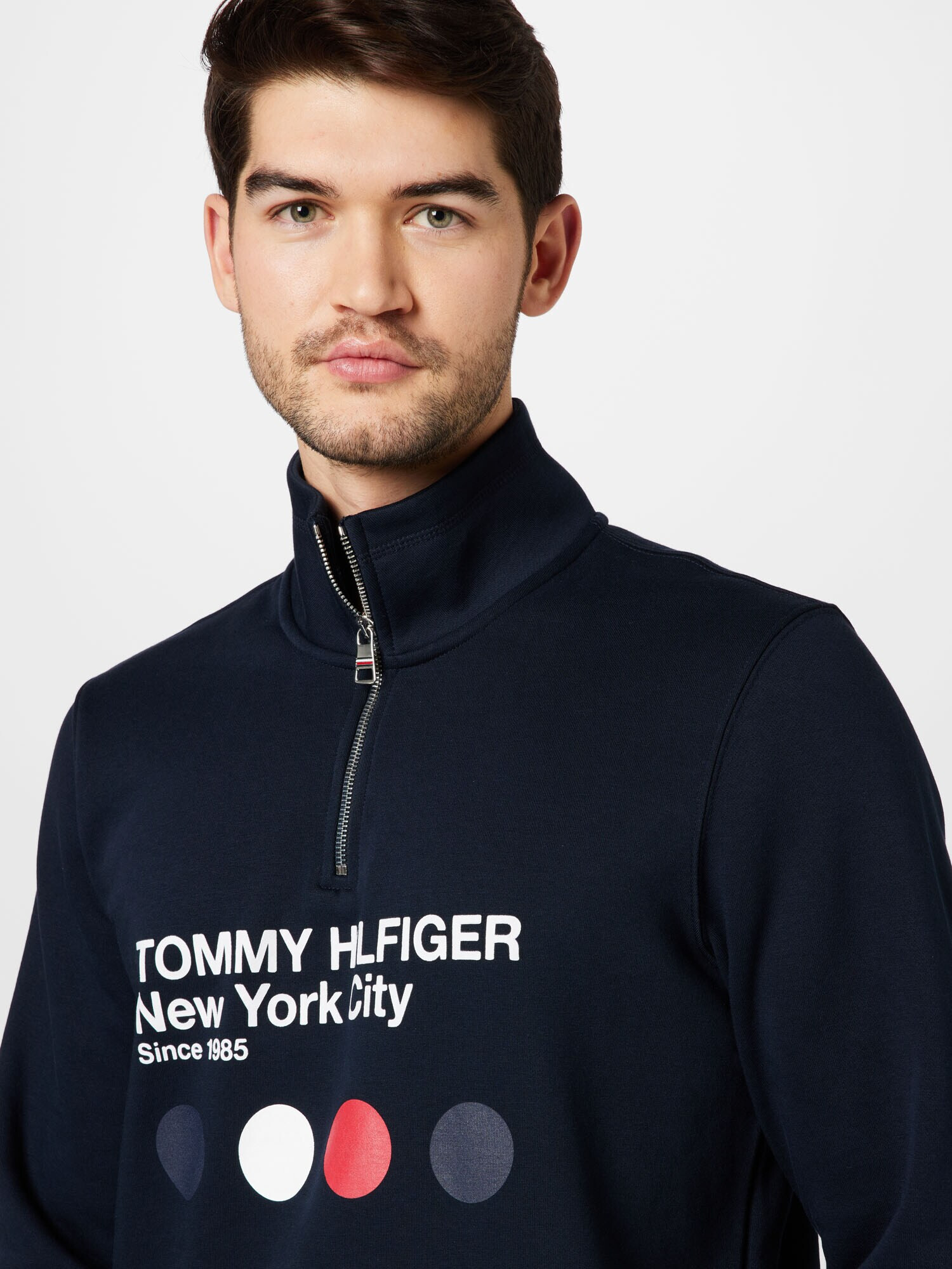 TOMMY HILFIGER Bluză de molton albastru marin / roșu rodie / negru / alb - Pled.ro