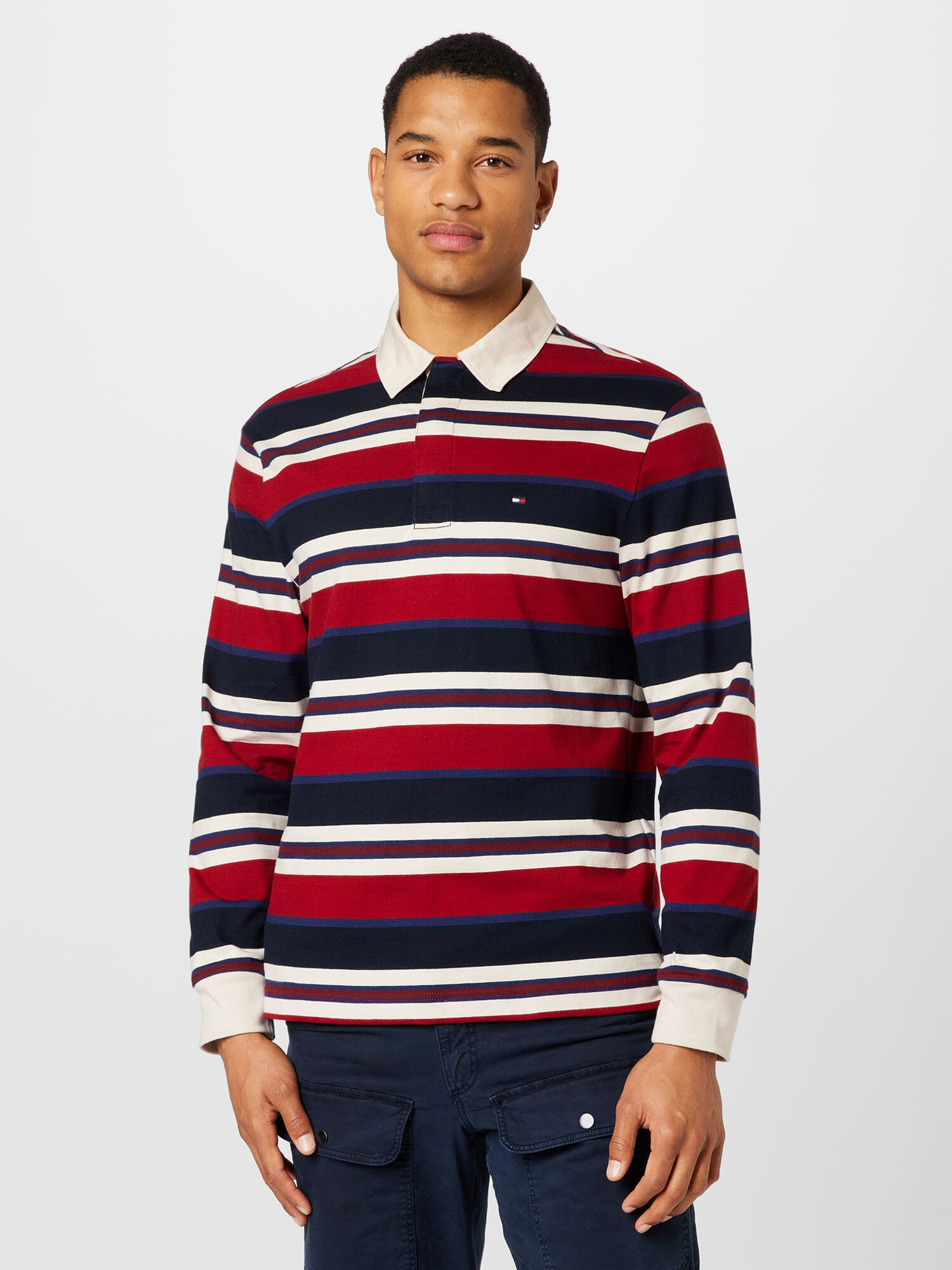 TOMMY HILFIGER Tricou albastru noapte / roșu / alb - Pled.ro