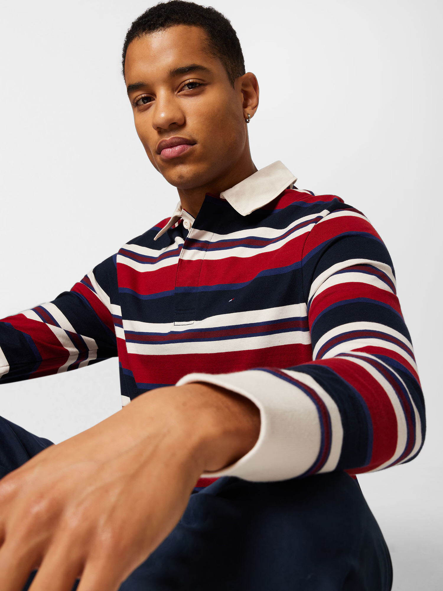 TOMMY HILFIGER Tricou albastru noapte / roșu / alb - Pled.ro