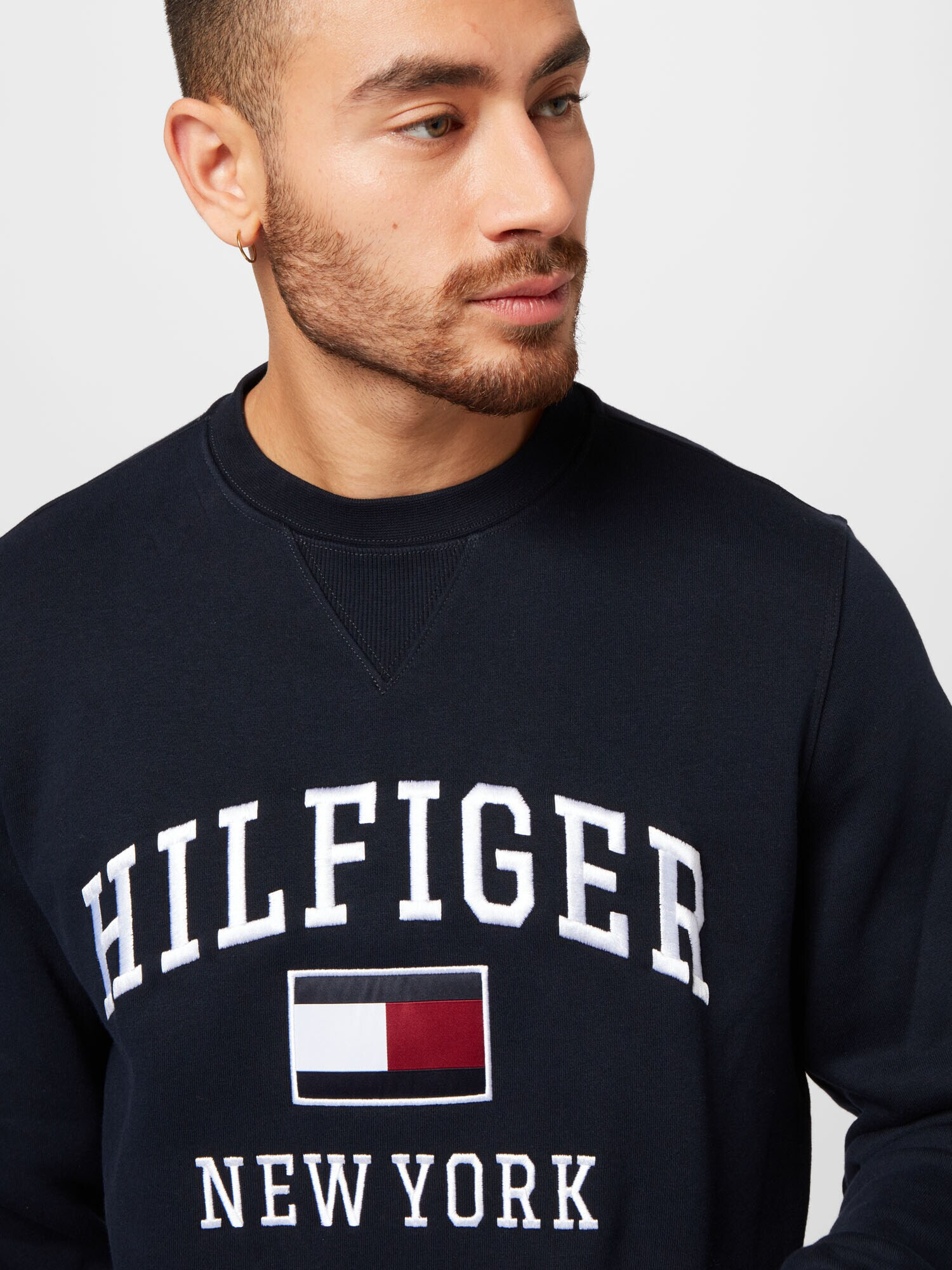 TOMMY HILFIGER Bluză de molton albastru noapte / roșu / alb - Pled.ro