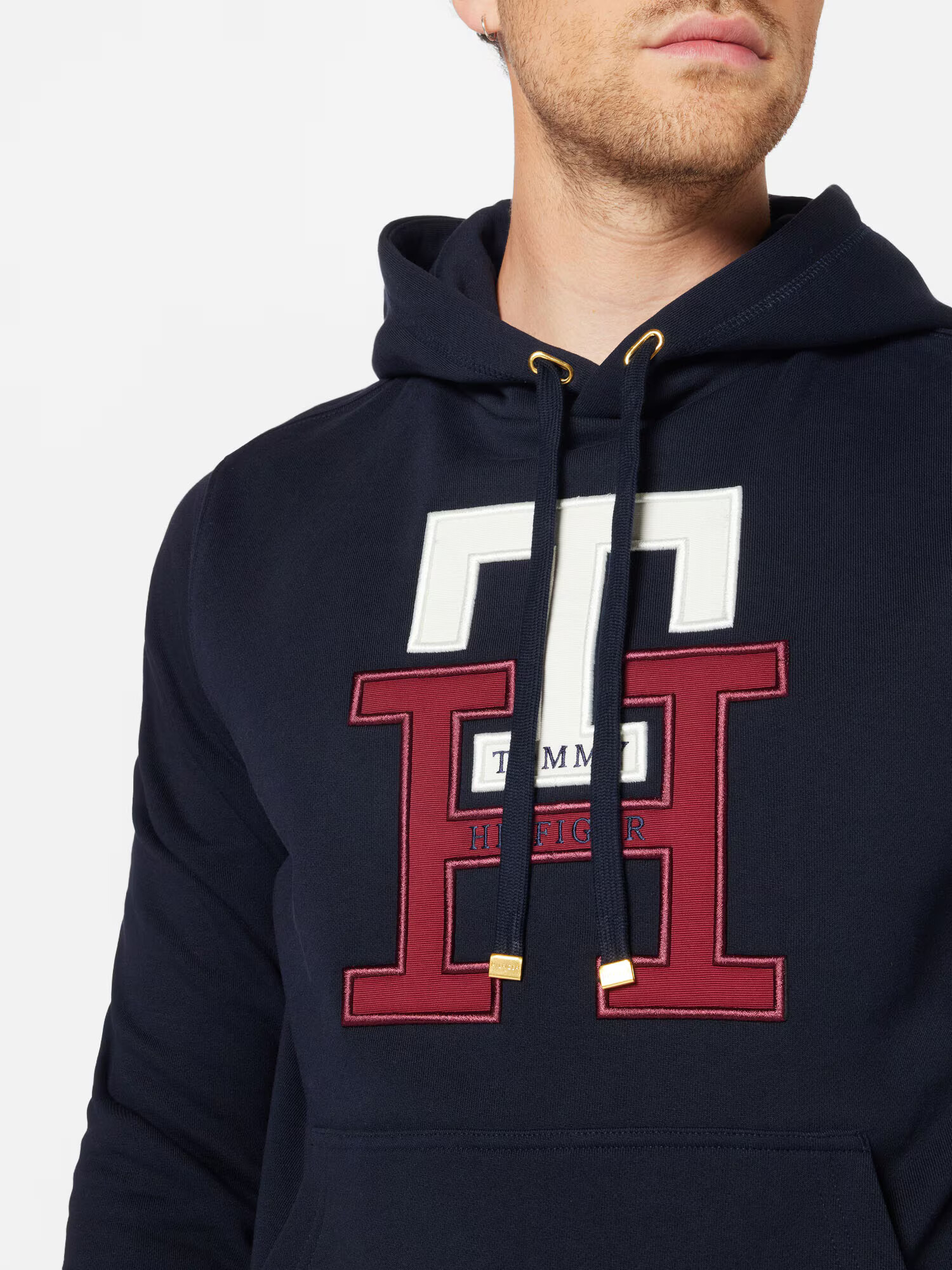 TOMMY HILFIGER Bluză de molton albastru noapte / roşu închis / alb - Pled.ro