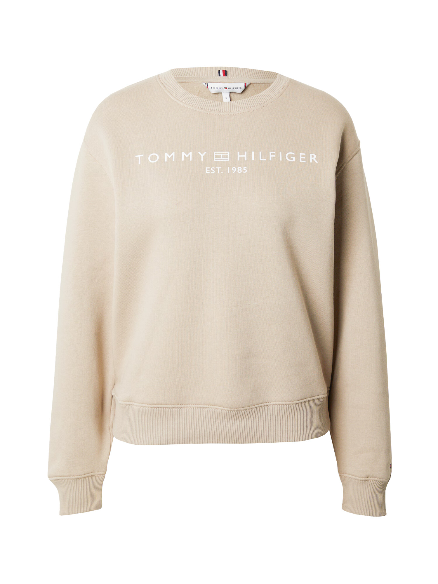 TOMMY HILFIGER Bluză de molton bej / alb - Pled.ro