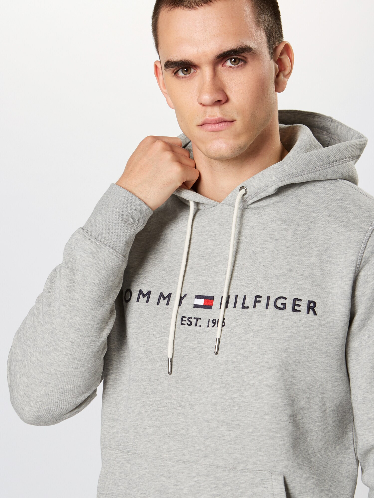 TOMMY HILFIGER Bluză de molton bleumarin / gri amestecat / roșu / alb - Pled.ro