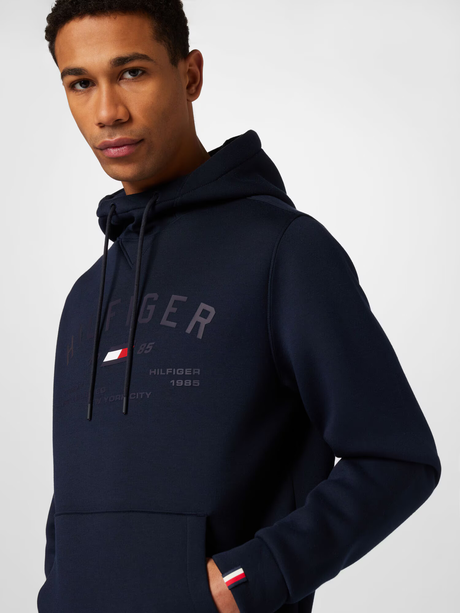 TOMMY HILFIGER Bluză de molton bleumarin / roșu / alb - Pled.ro