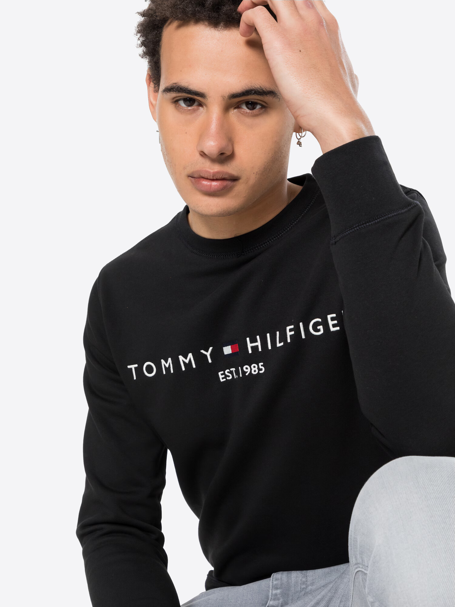 TOMMY HILFIGER Bluză de molton bleumarin / roșu / negru / alb - Pled.ro