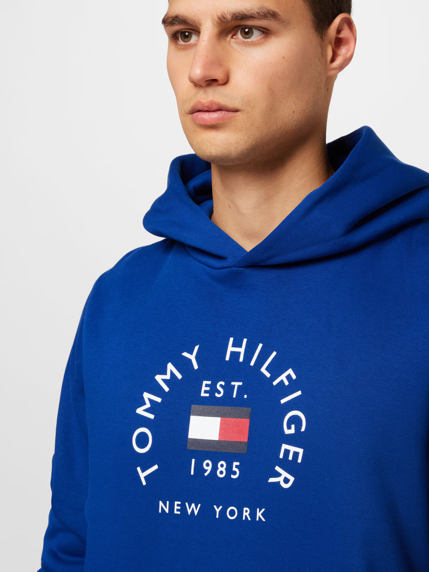 TOMMY HILFIGER Bluză de molton bleumarin / roșu rodie / alb - Pled.ro