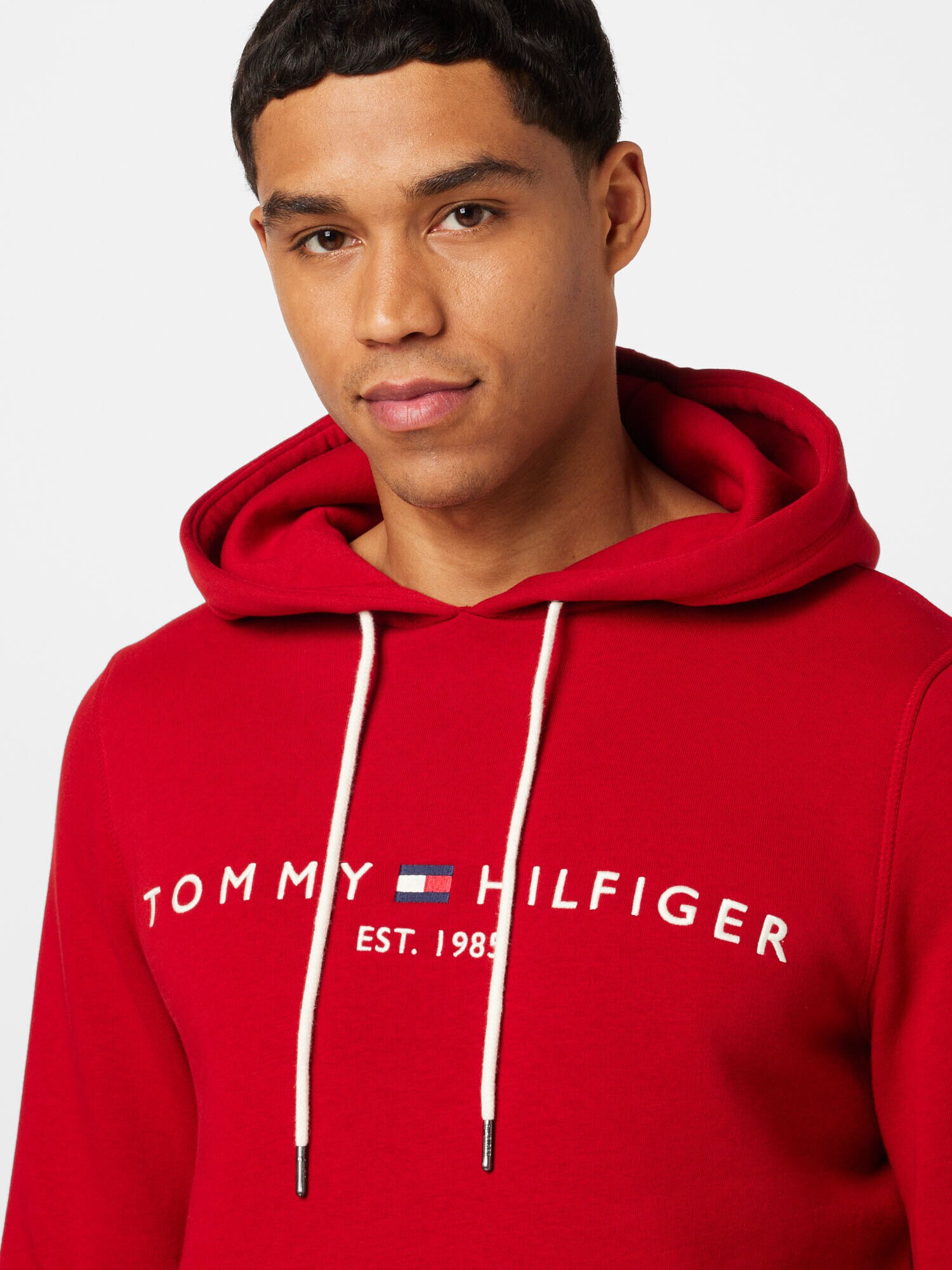 TOMMY HILFIGER Bluză de molton bleumarin / sângeriu / alb - Pled.ro