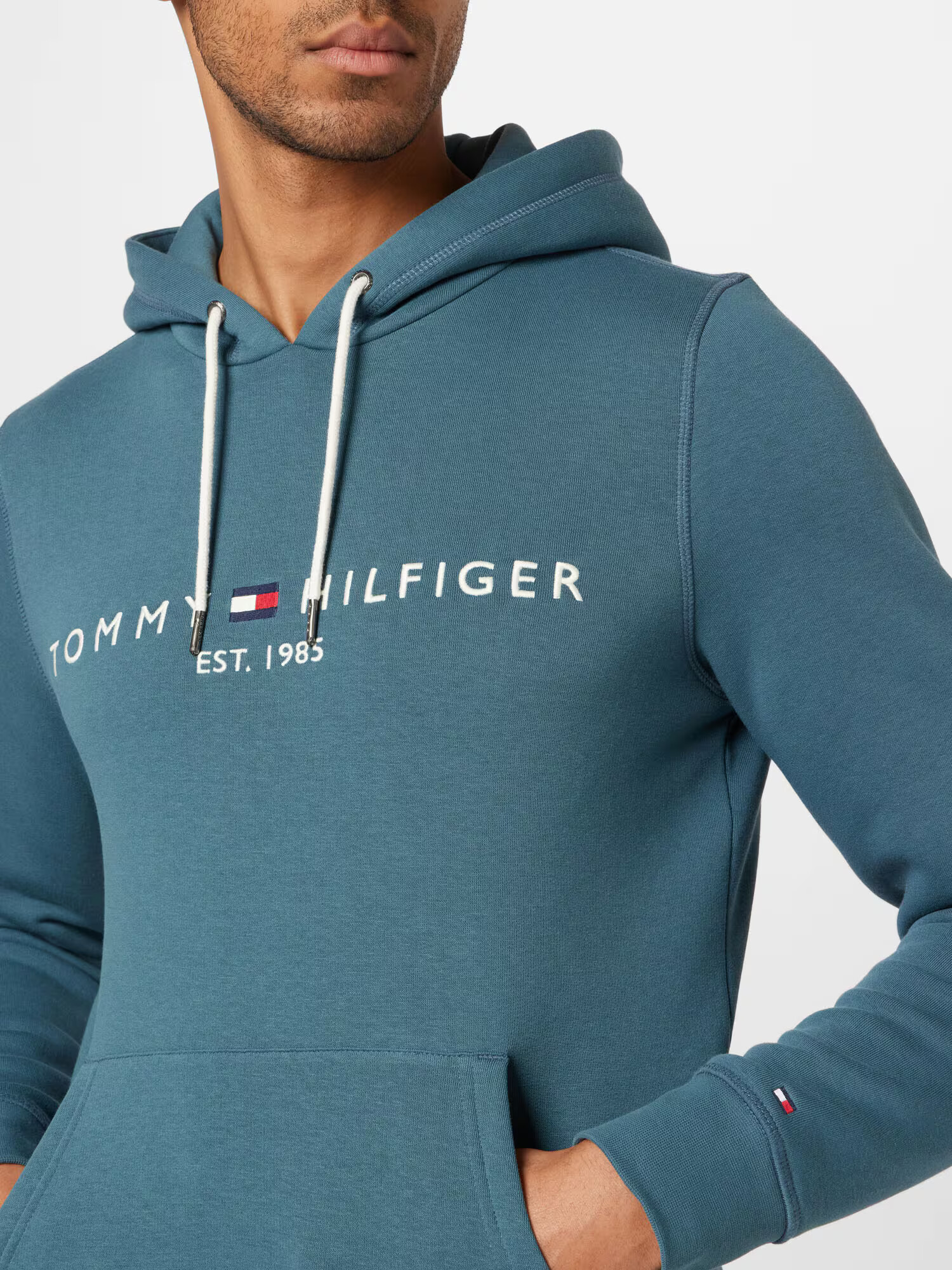 TOMMY HILFIGER Bluză de molton bleumarin / verde petrol / roșu / alb - Pled.ro