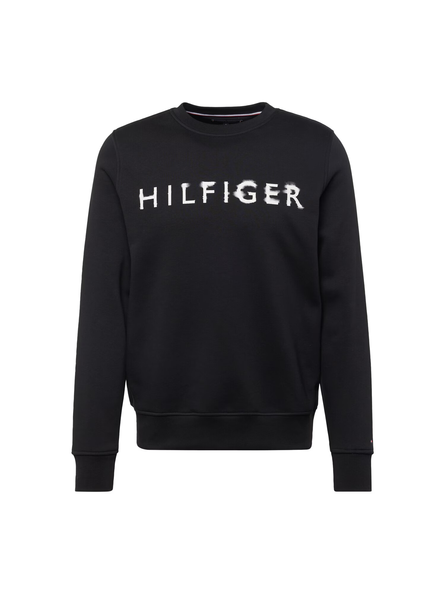 TOMMY HILFIGER Bluză de molton negru / alb - Pled.ro