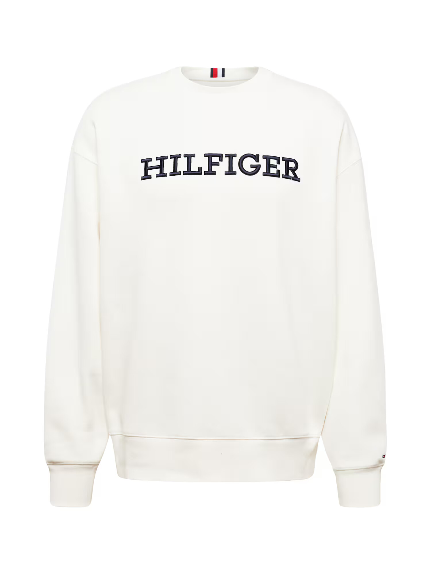 TOMMY HILFIGER Bluză de molton negru / alb - Pled.ro