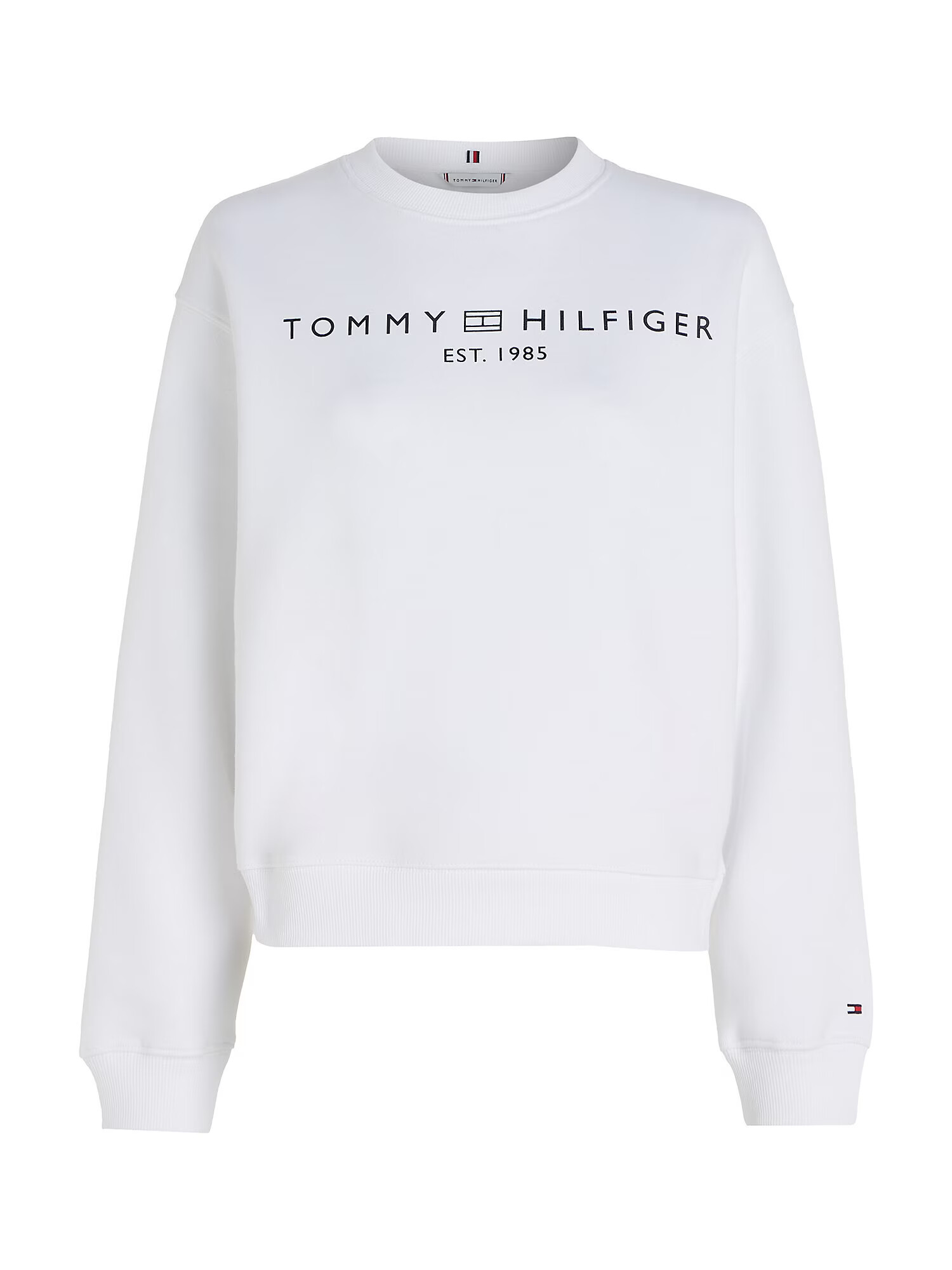 TOMMY HILFIGER Bluză de molton negru / alb - Pled.ro