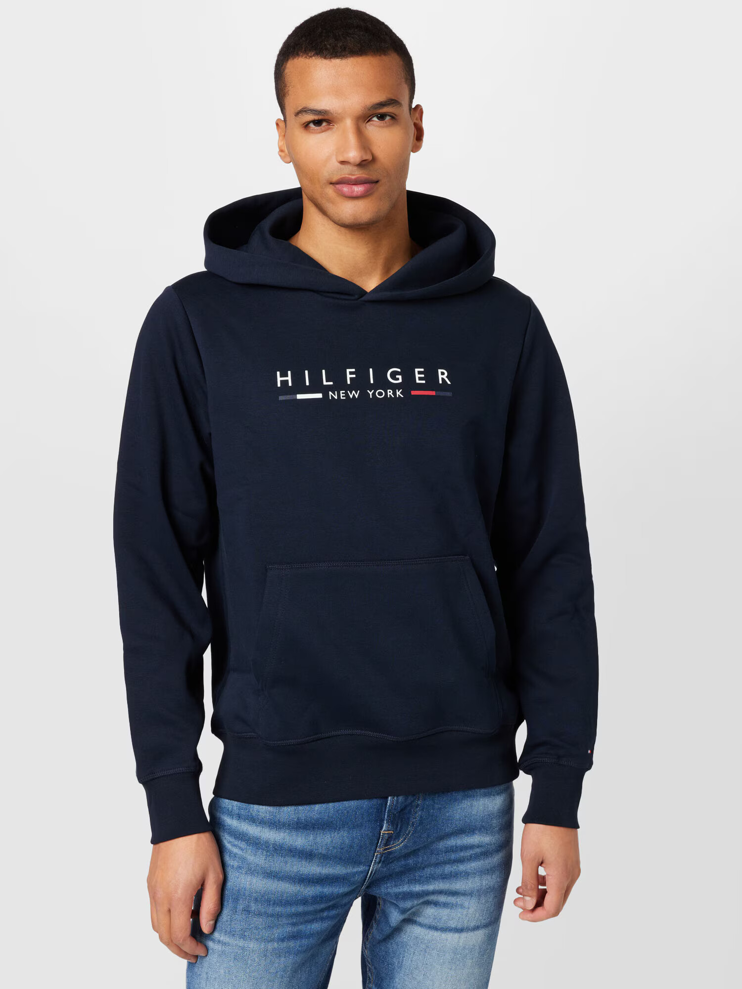 TOMMY HILFIGER Bluză de molton 'NEW YORK' bleumarin / roșu / alb - Pled.ro