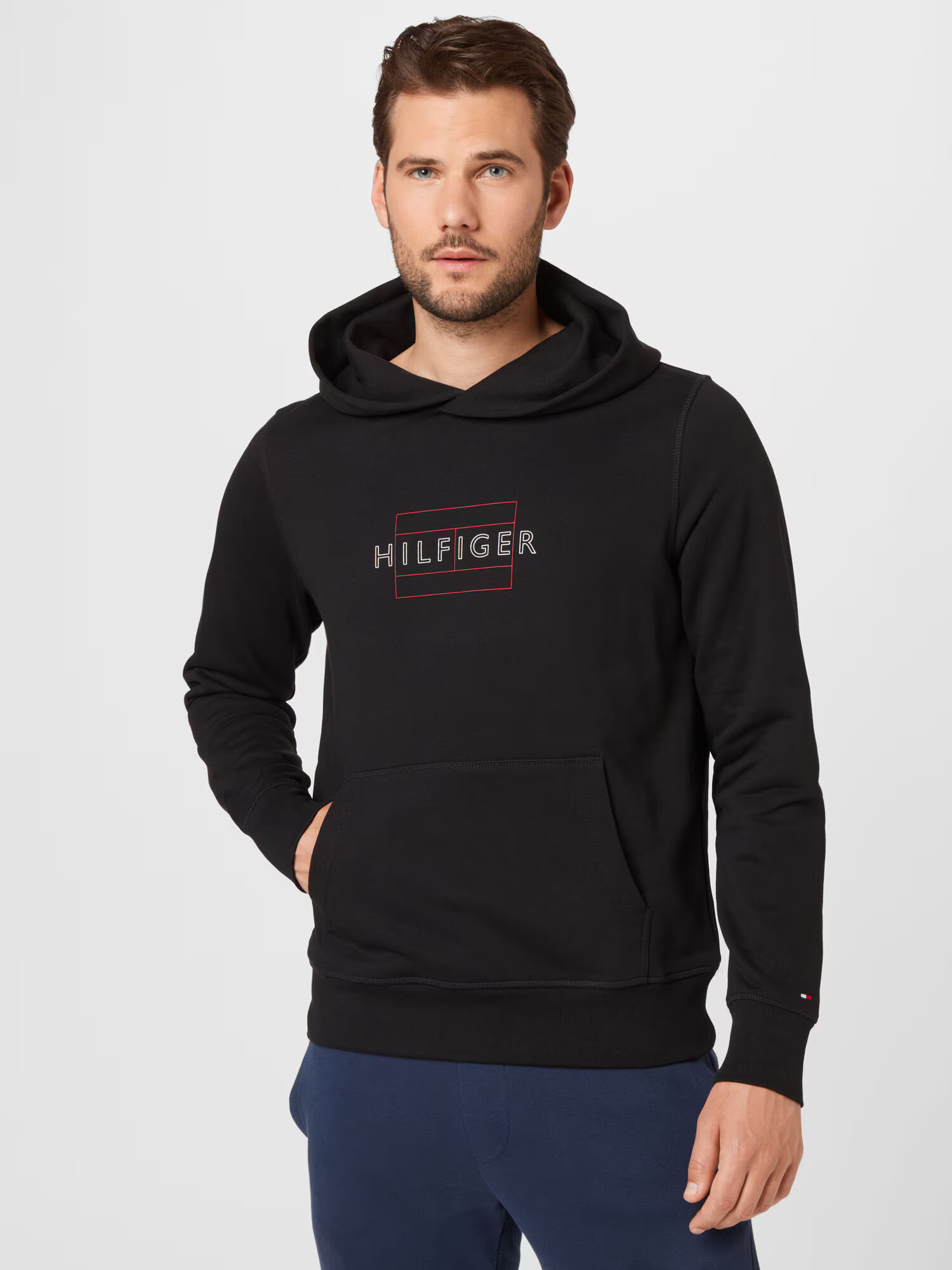 TOMMY HILFIGER Bluză de molton roșu / negru / alb - Pled.ro