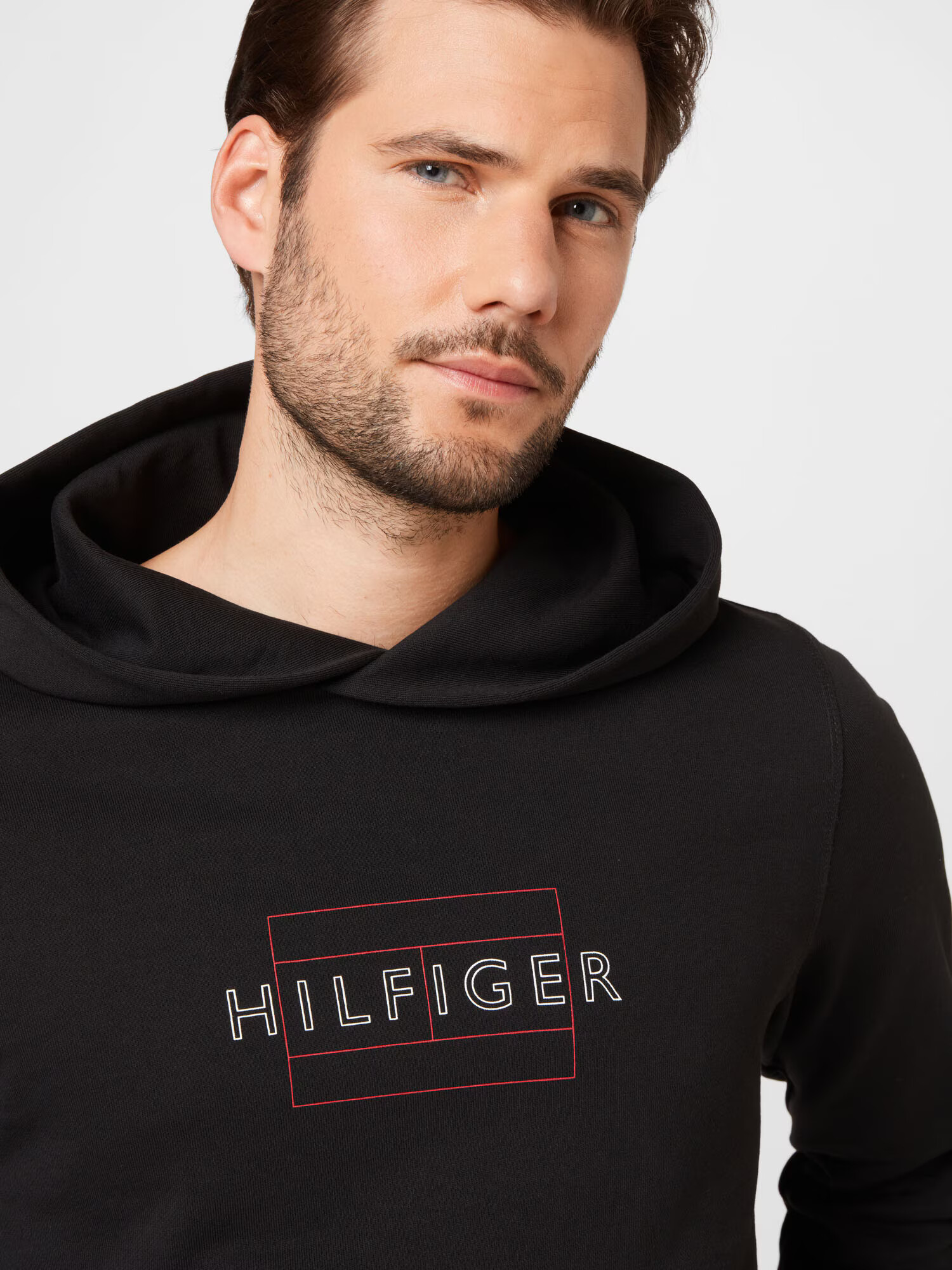 TOMMY HILFIGER Bluză de molton roșu / negru / alb - Pled.ro