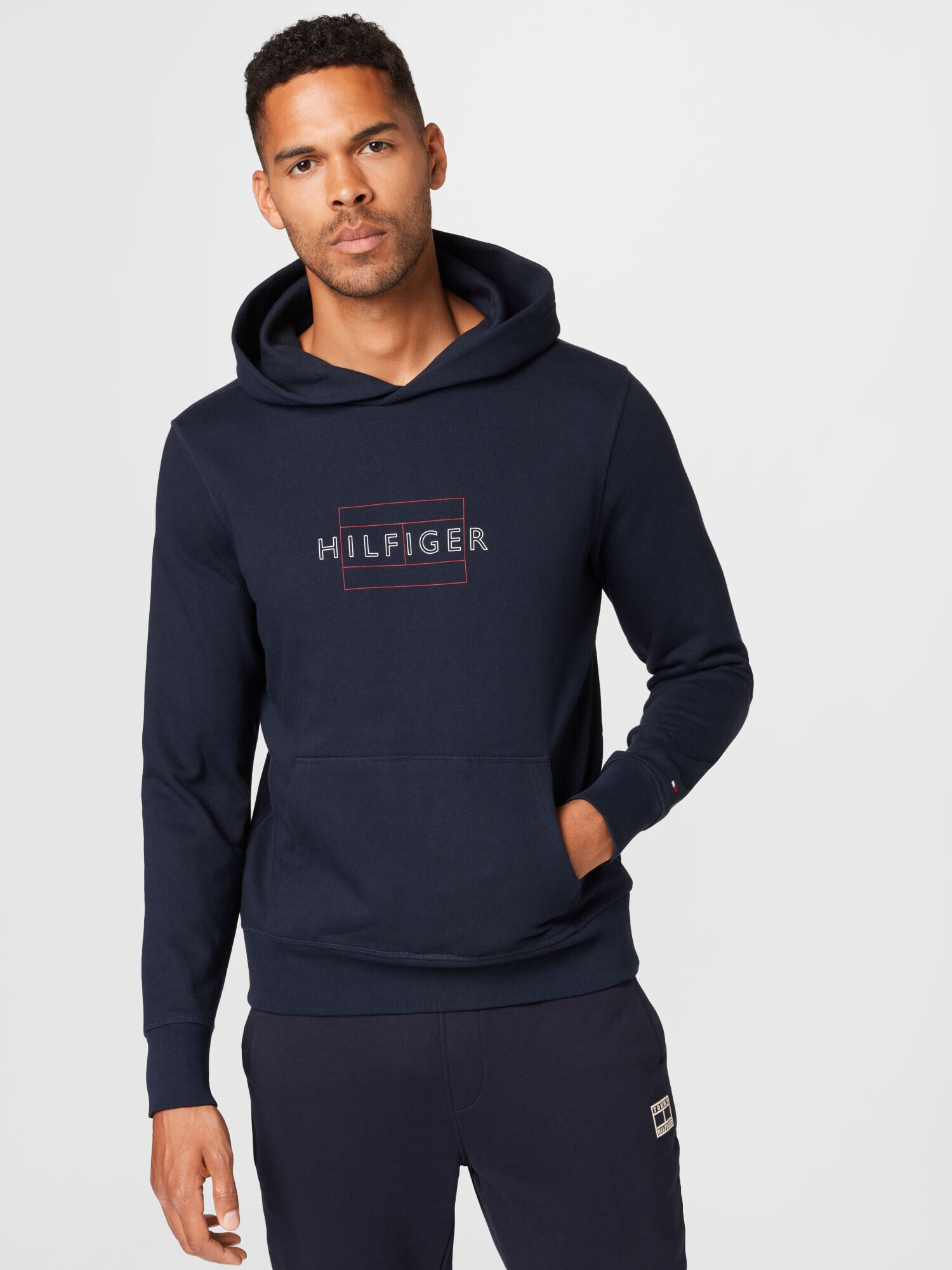 TOMMY HILFIGER Bluză de molton roșu / negru / alb - Pled.ro