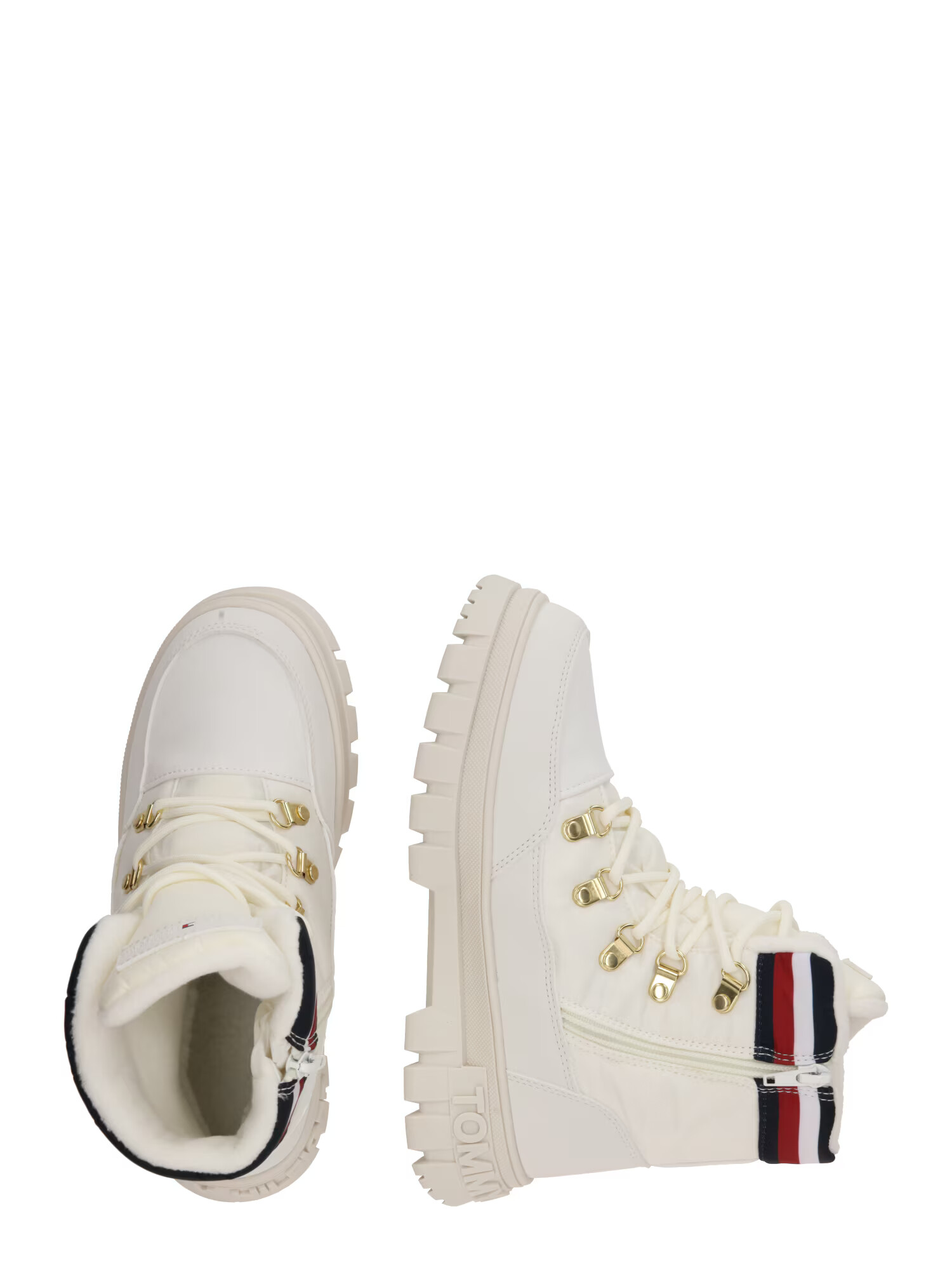 TOMMY HILFIGER Botine fildeş / bleumarin / roșu - Pled.ro