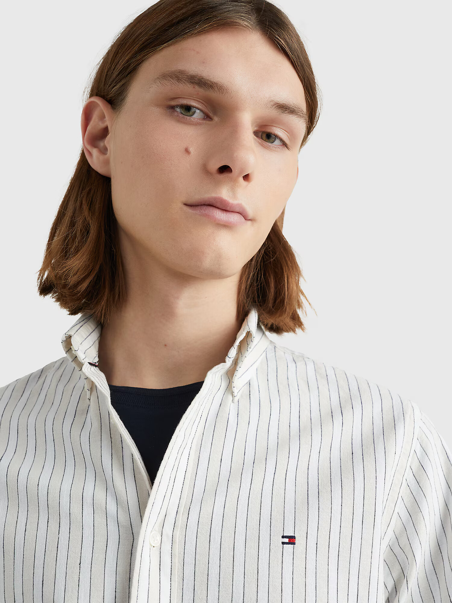 TOMMY HILFIGER Cămașă bej / bleumarin / alb - Pled.ro