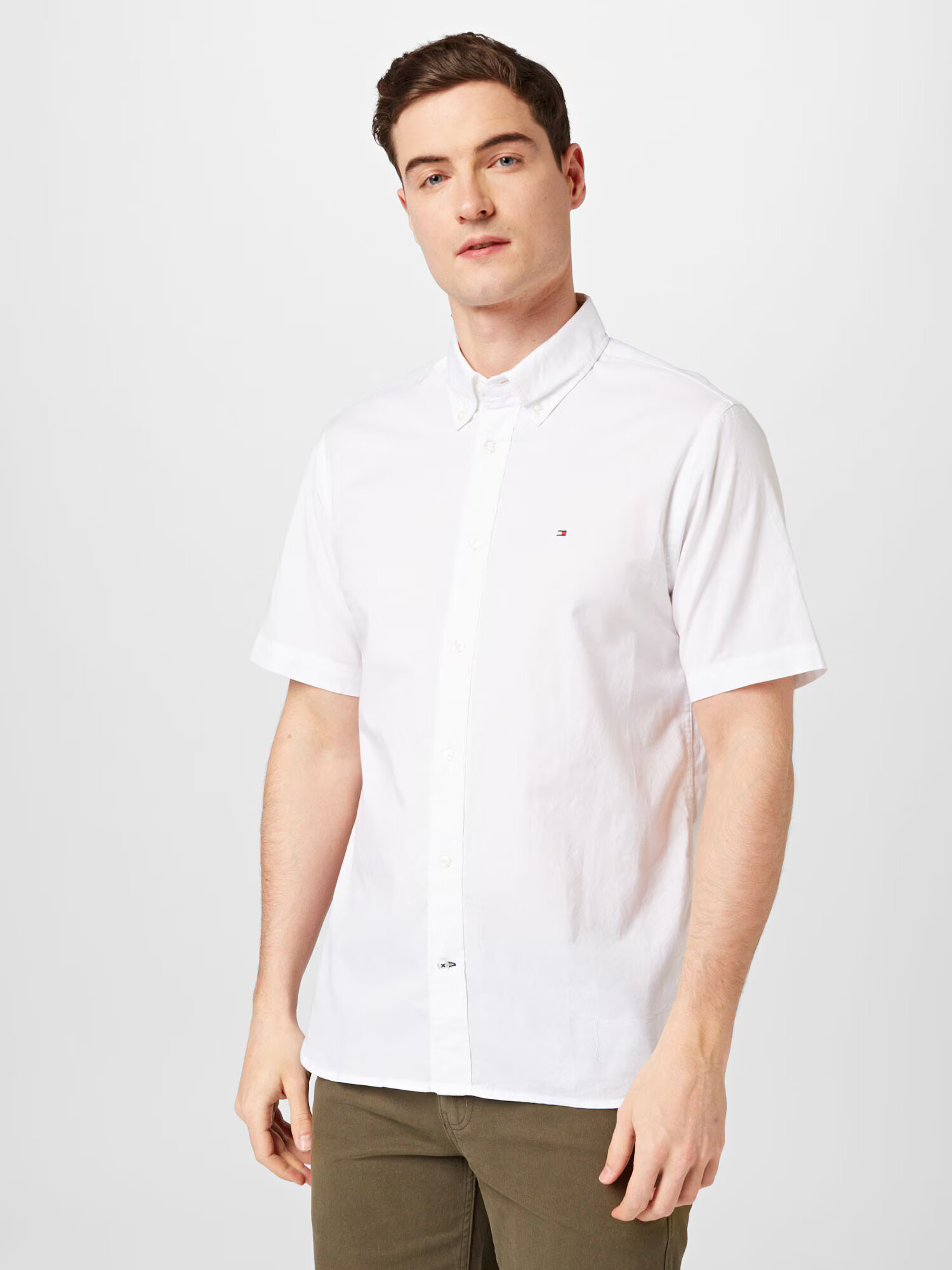 TOMMY HILFIGER Cămașă 'Flex Poplin' bleumarin / roșu / alb - Pled.ro