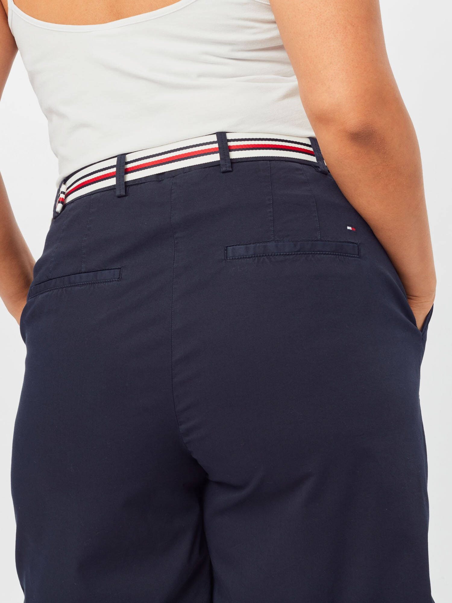 Tommy Hilfiger Curve Pantaloni eleganți albastru închis / roșu / alb - Pled.ro