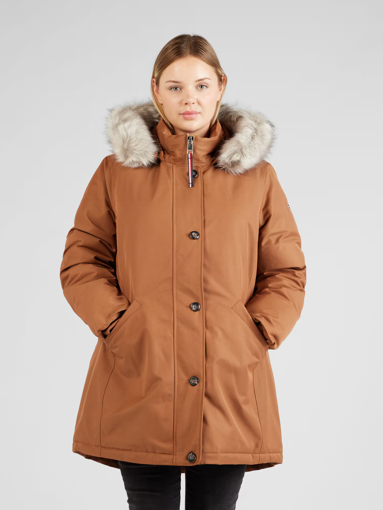 Tommy Hilfiger Curve Parka de iarnă maro ruginiu - Pled.ro