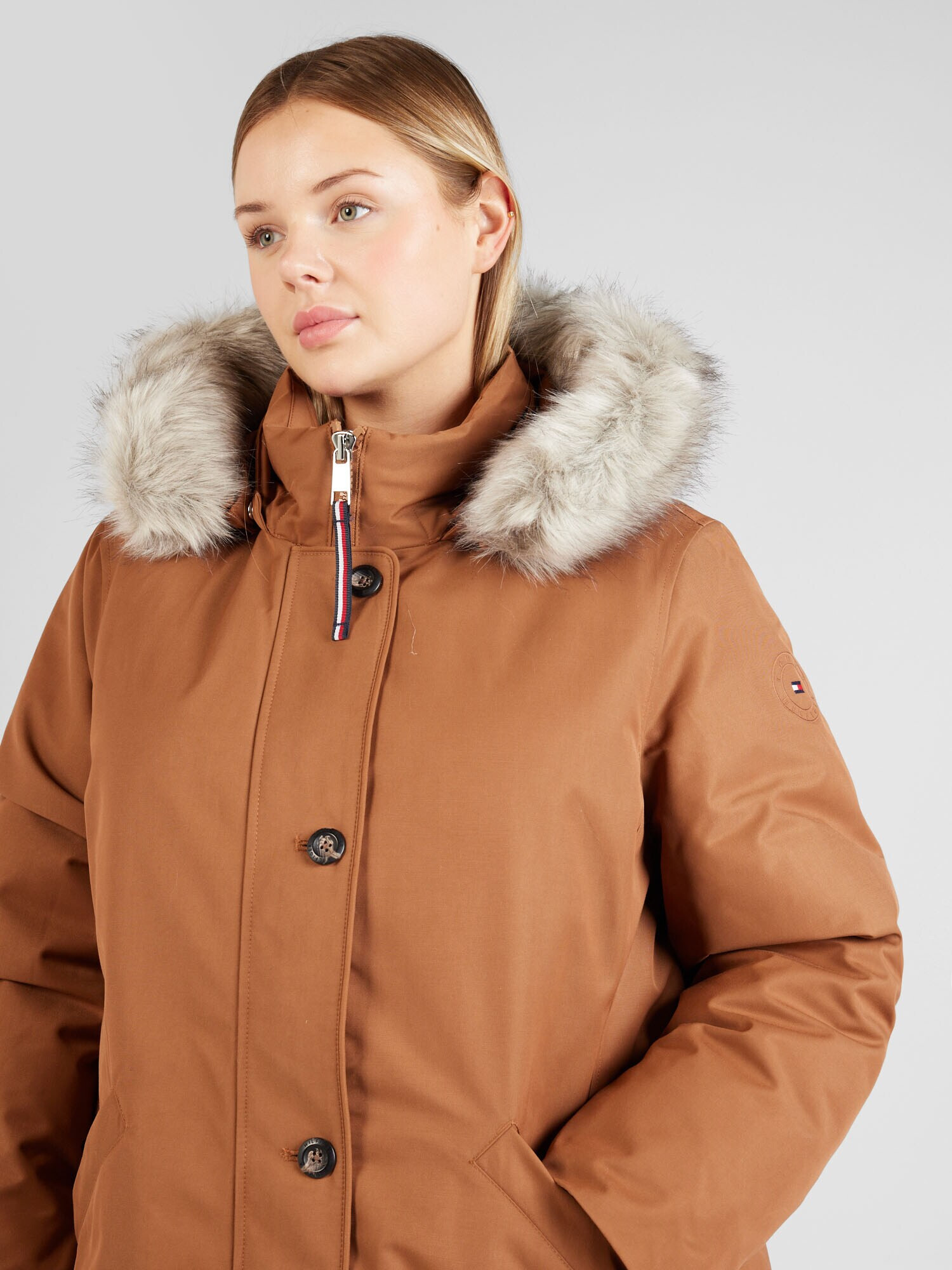 Tommy Hilfiger Curve Parka de iarnă maro ruginiu - Pled.ro