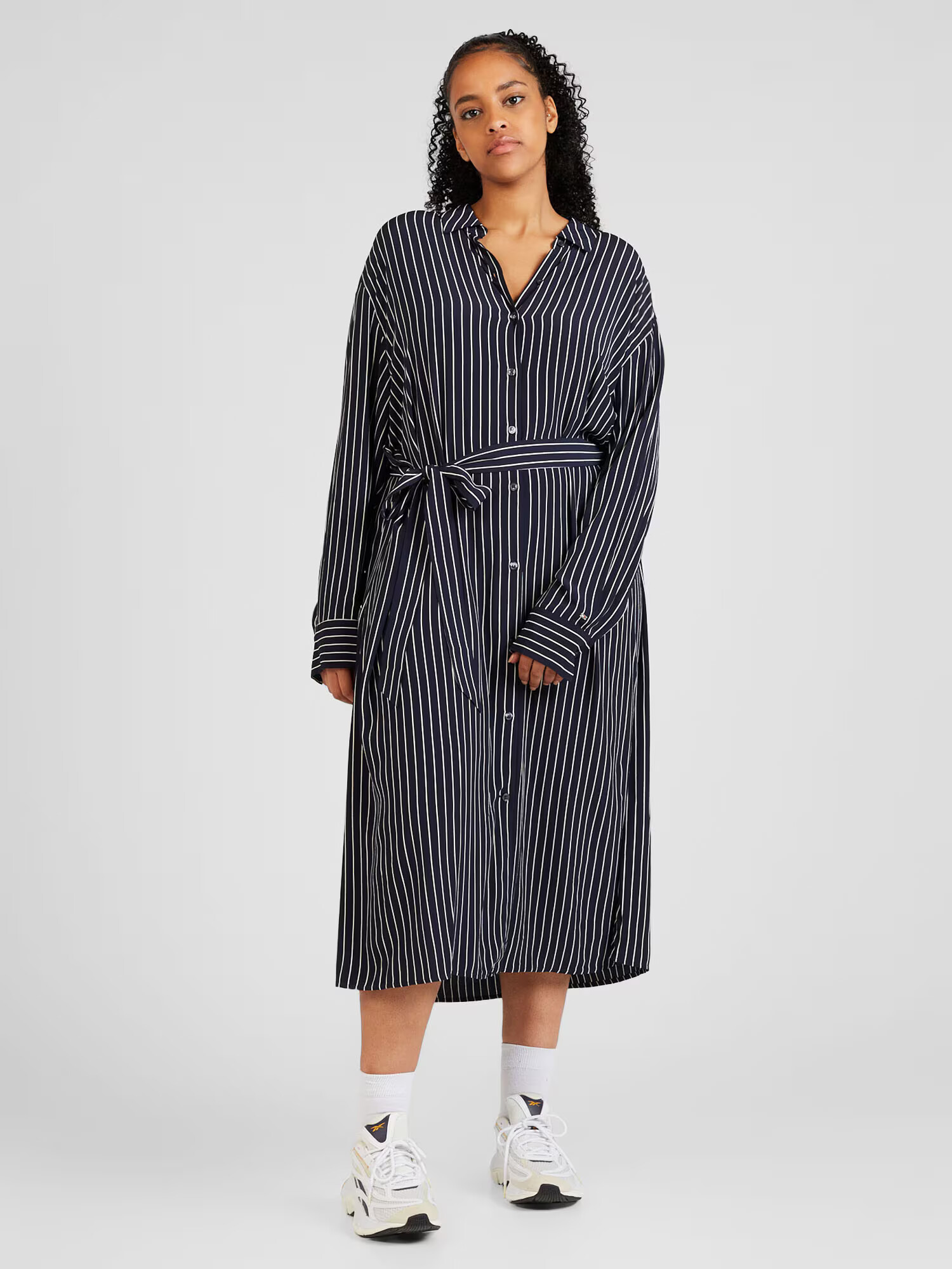 Tommy Hilfiger Curve Rochie tip bluză bleumarin / alb - Pled.ro