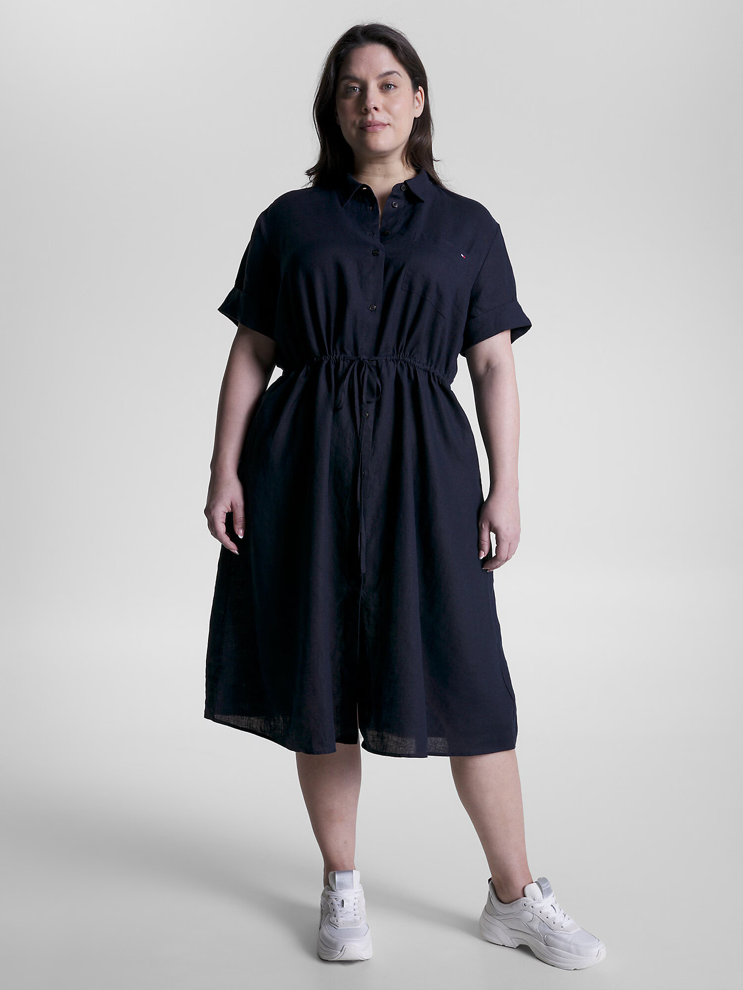 Tommy Hilfiger Curve Rochie tip bluză bleumarin / roșu / alb - Pled.ro