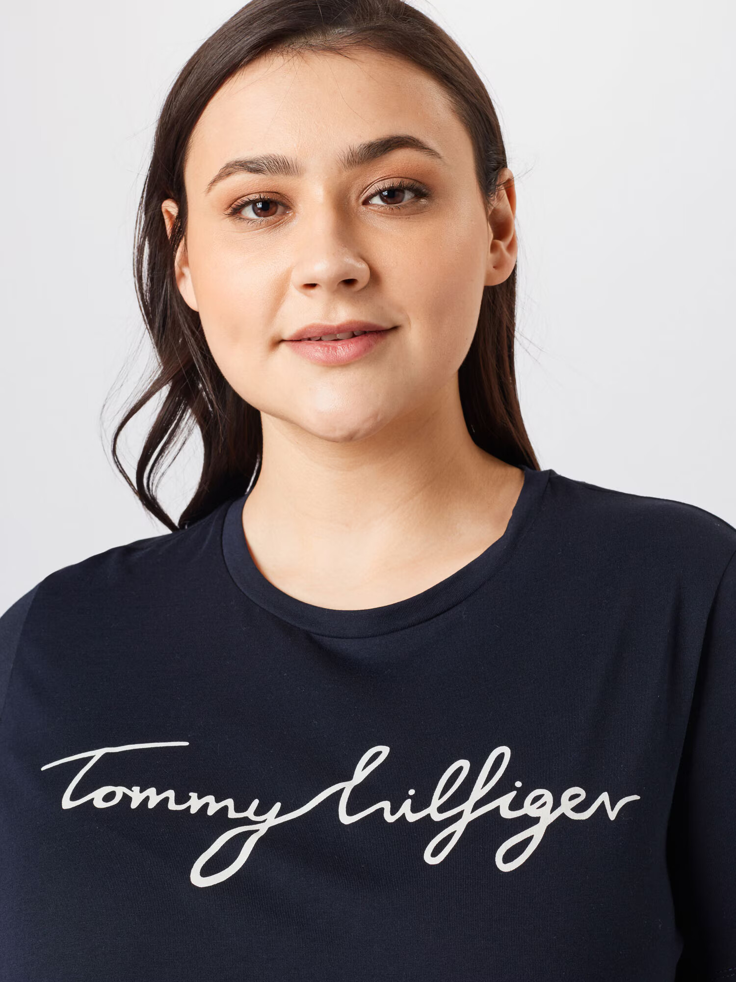 Tommy Hilfiger Curve Tricou albastru închis / alb - Pled.ro