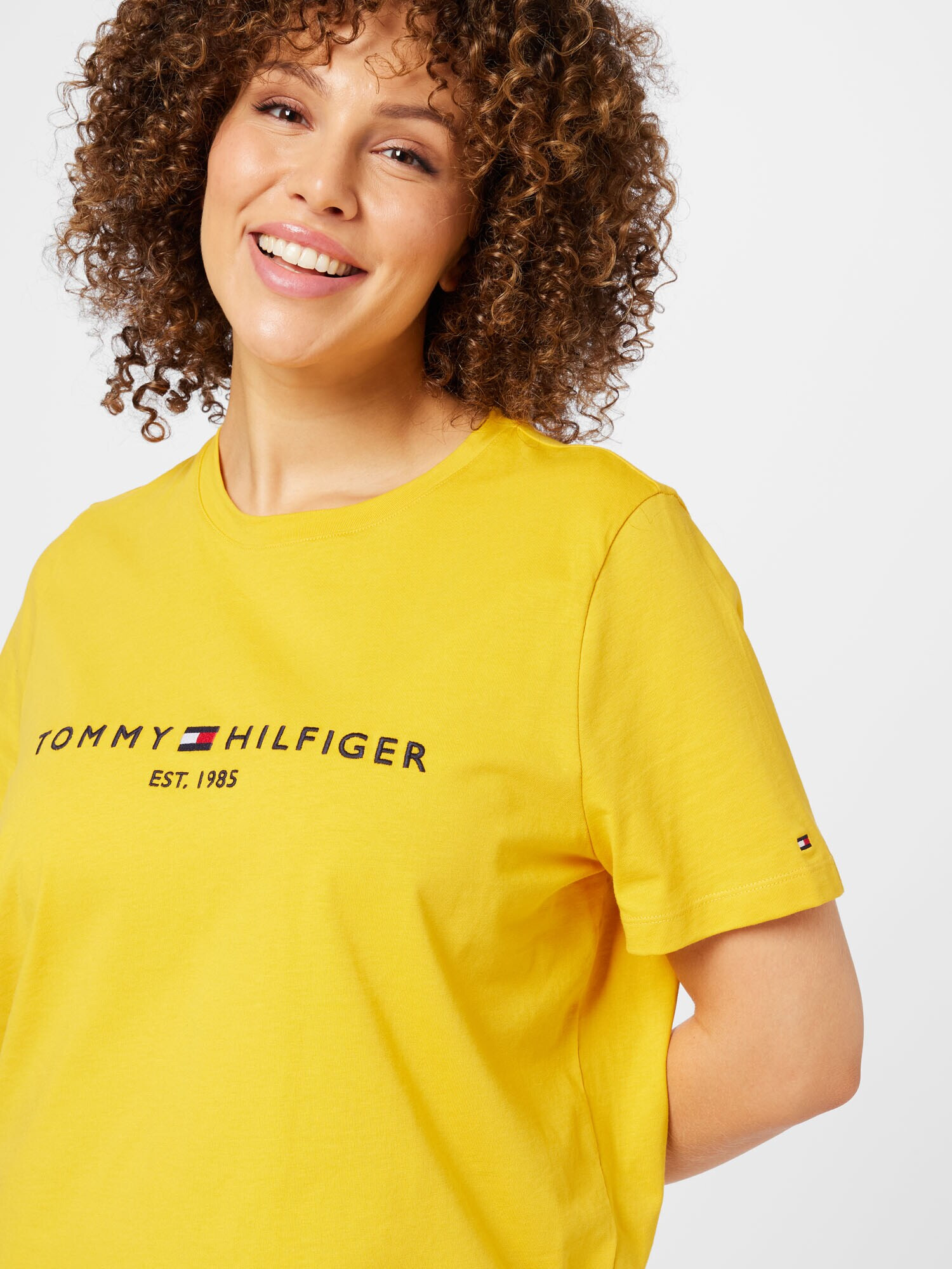 Tommy Hilfiger Curve Tricou albastru închis / galben / roșu / alb - Pled.ro