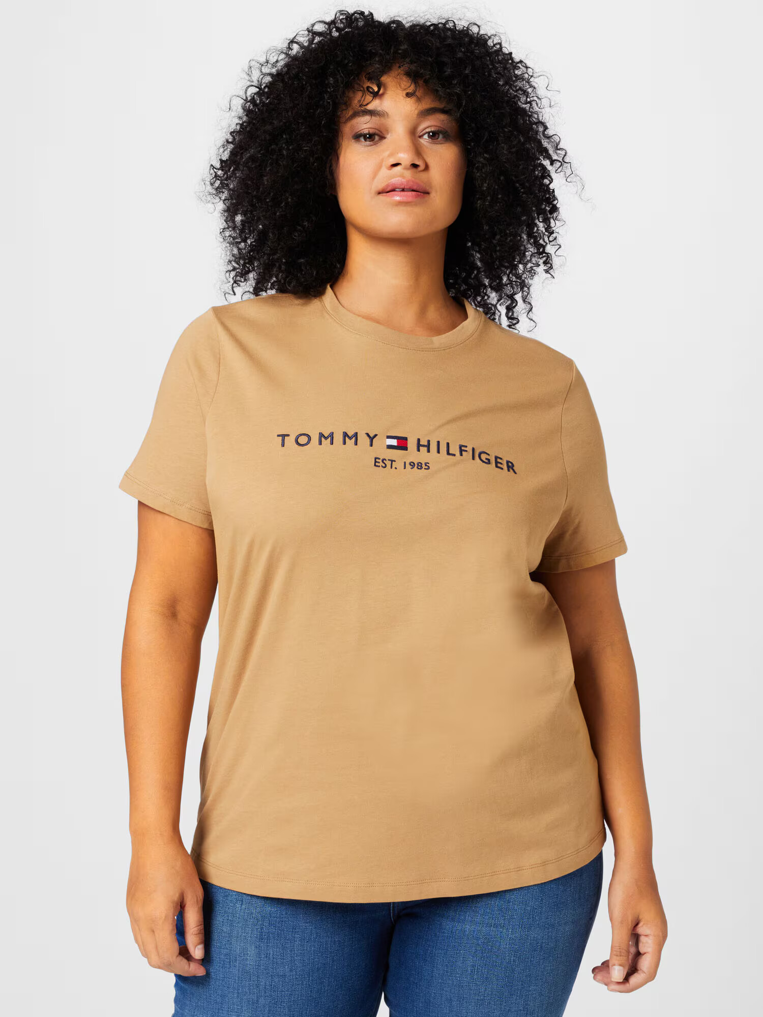 Tommy Hilfiger Curve Tricou bej / alb - Pled.ro