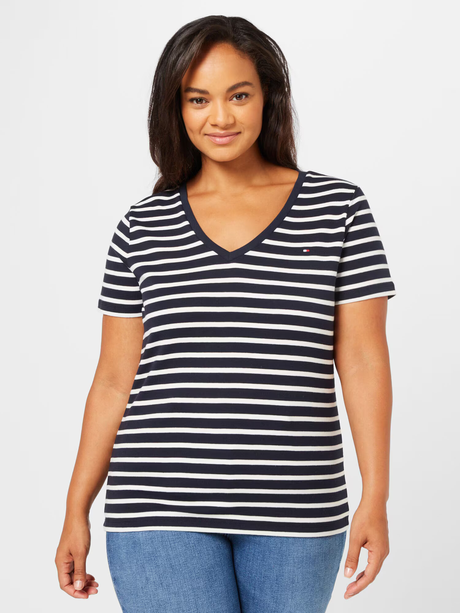 Tommy Hilfiger Curve Tricou bleumarin / alb - Pled.ro