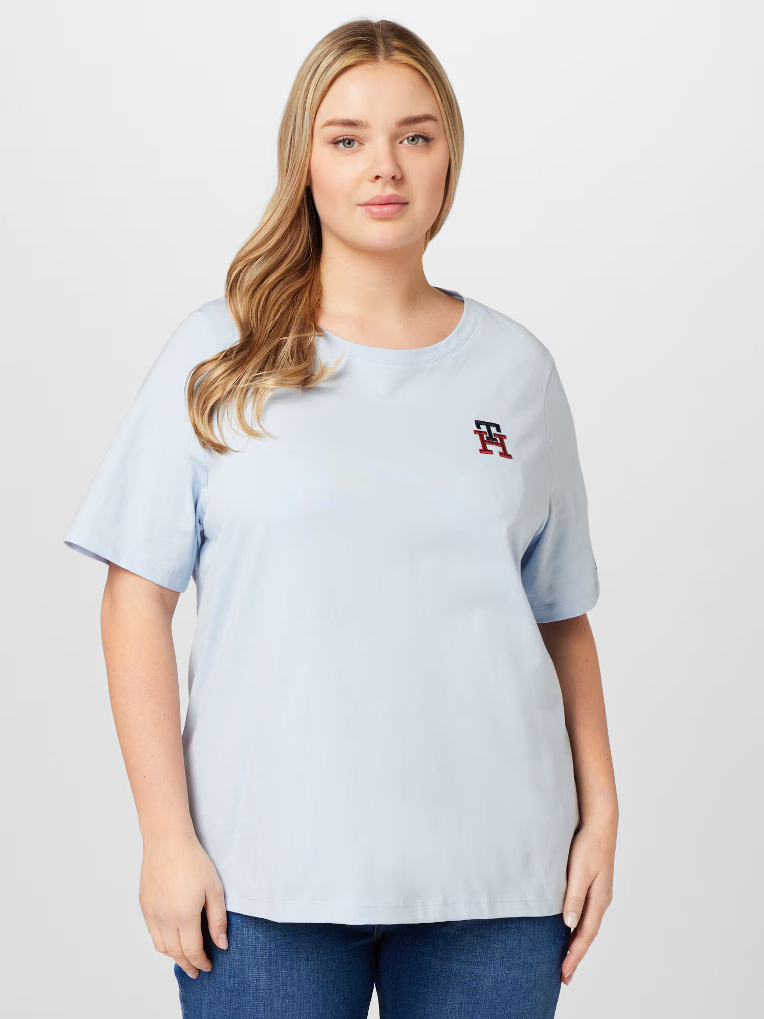 Tommy Hilfiger Curve Tricou bleumarin / albastru deschis / roșu - Pled.ro