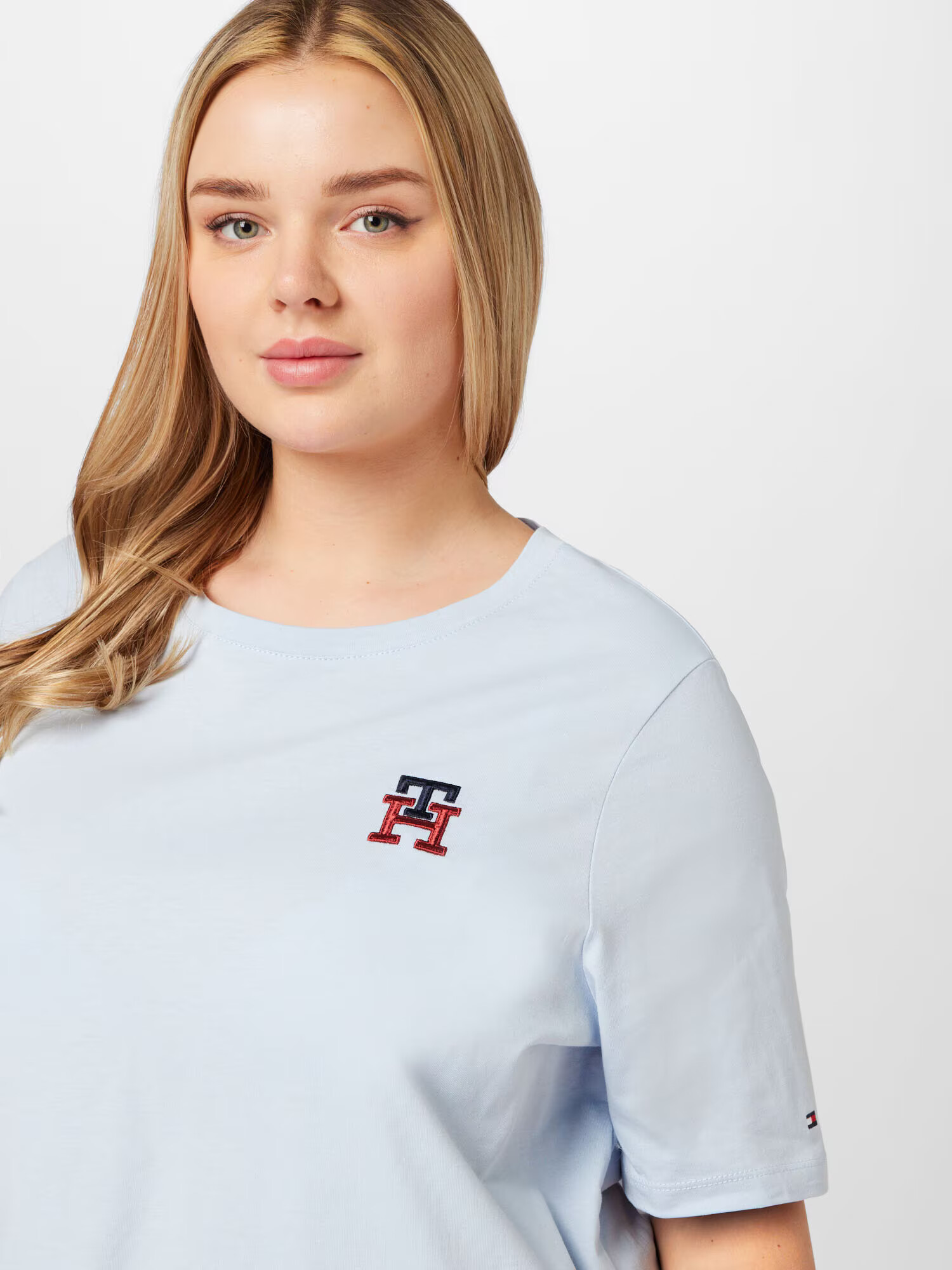 Tommy Hilfiger Curve Tricou bleumarin / albastru deschis / roșu - Pled.ro