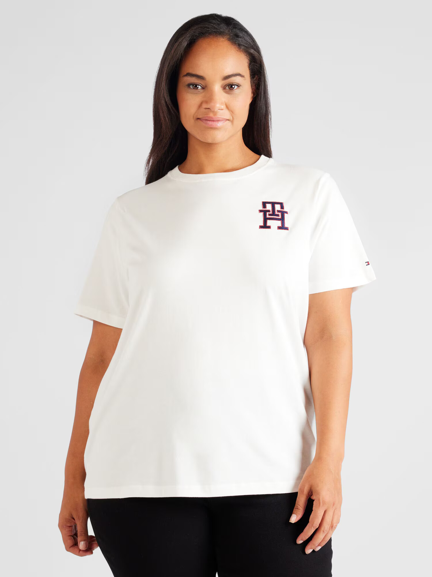 Tommy Hilfiger Curve Tricou bleumarin / roșu bordeaux / alb - Pled.ro