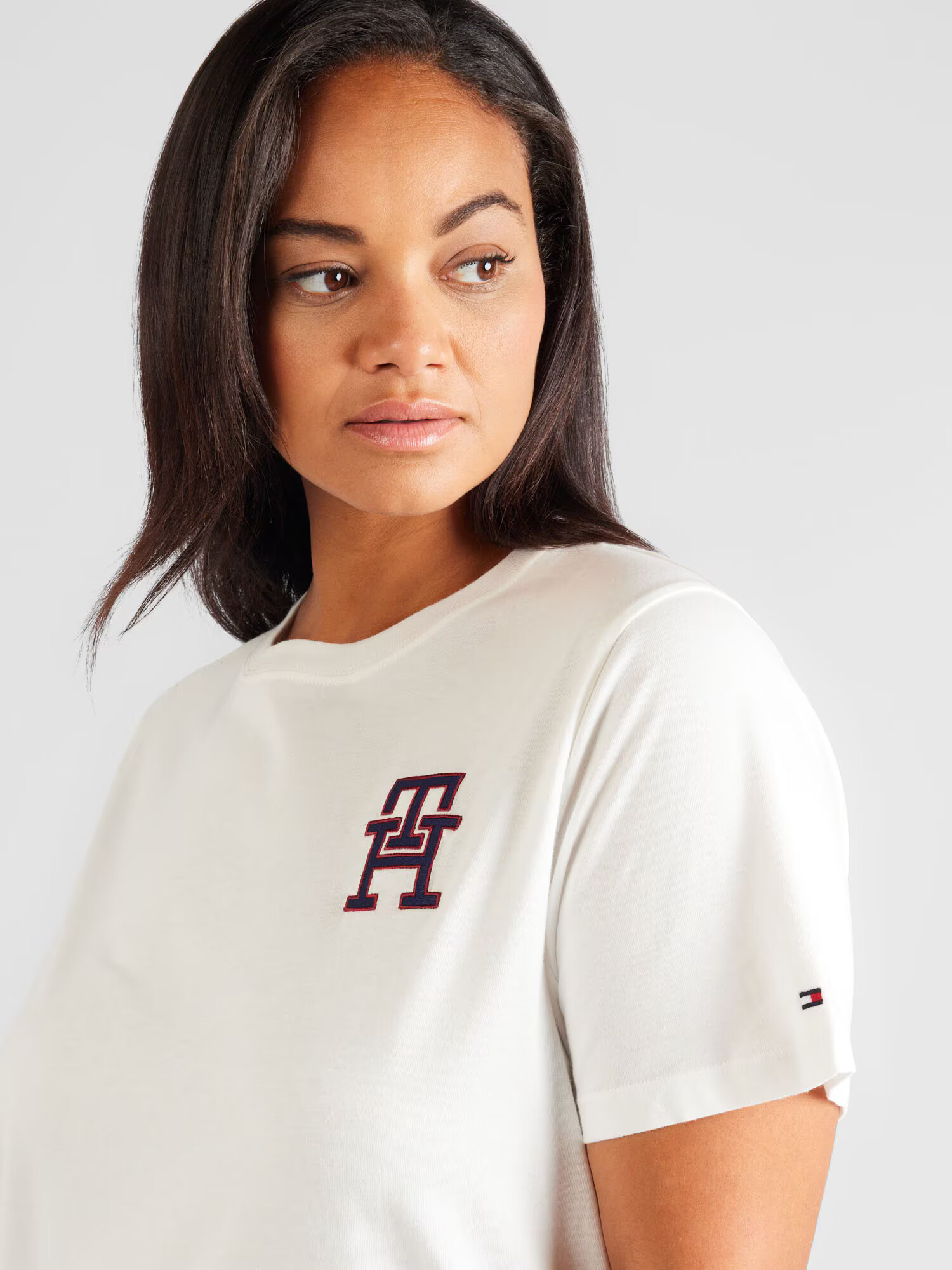 Tommy Hilfiger Curve Tricou bleumarin / roșu bordeaux / alb - Pled.ro