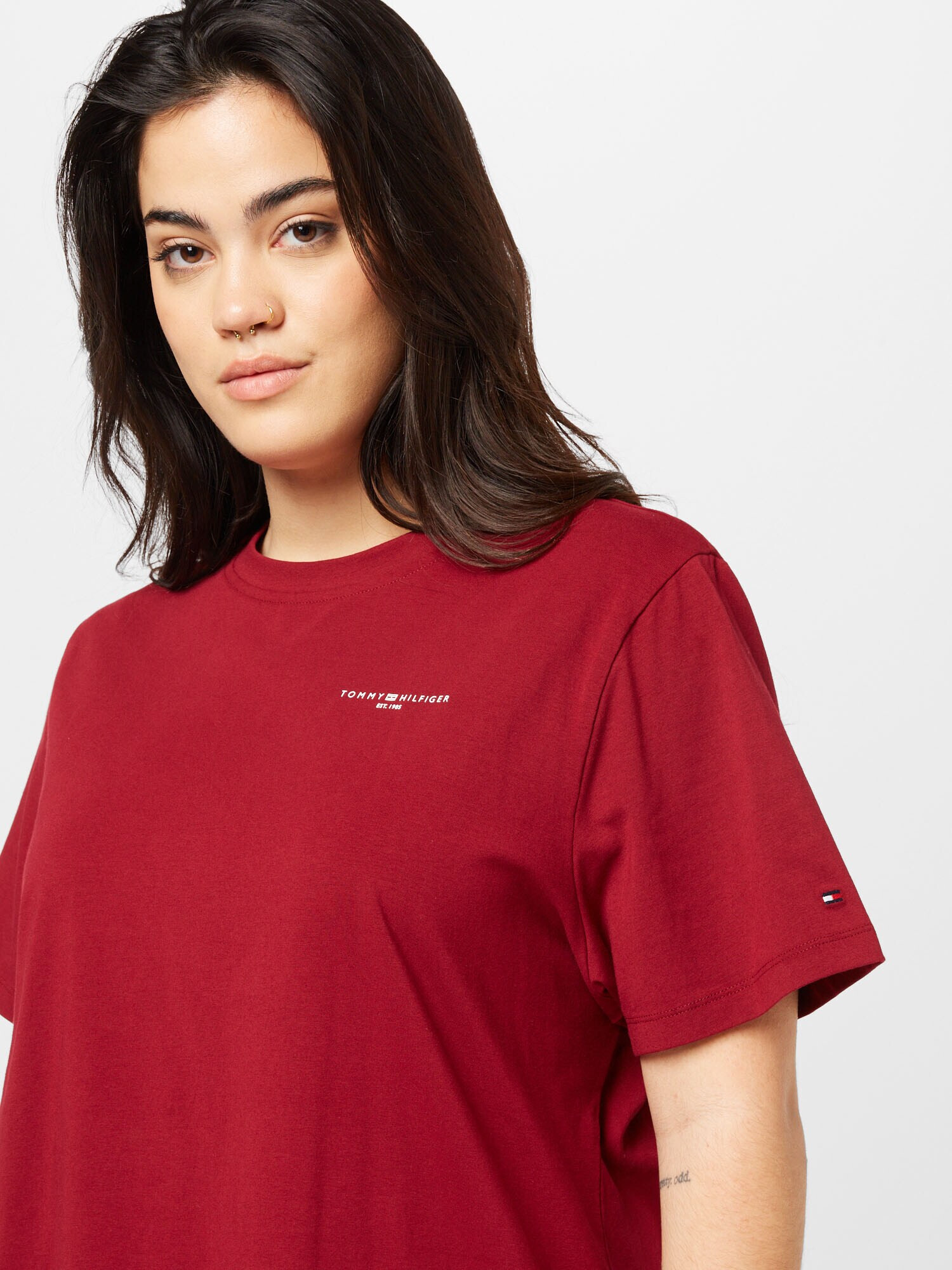 Tommy Hilfiger Curve Tricou roșu / alb - Pled.ro