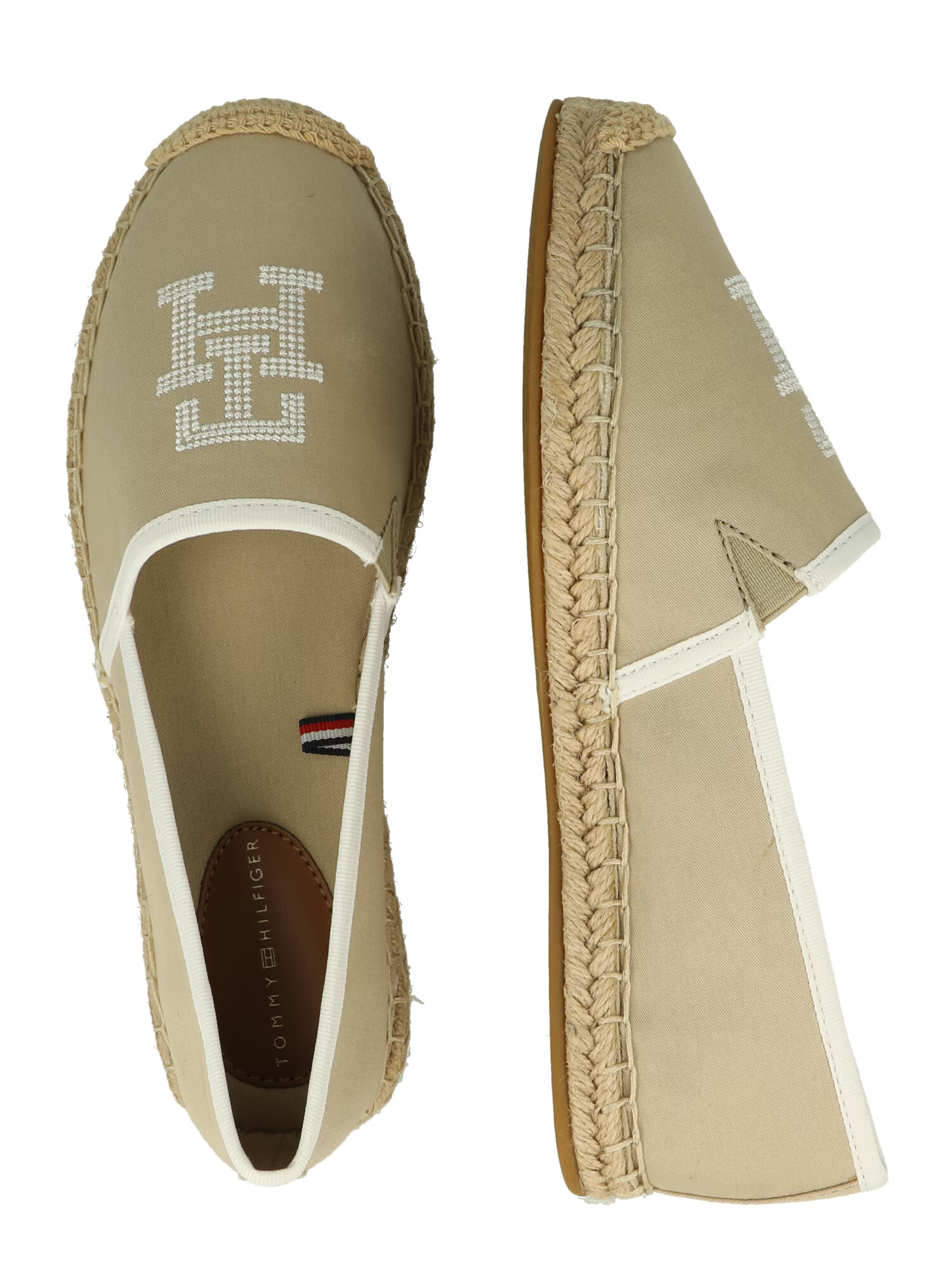 TOMMY HILFIGER Espadrile nisipiu / alb - Pled.ro