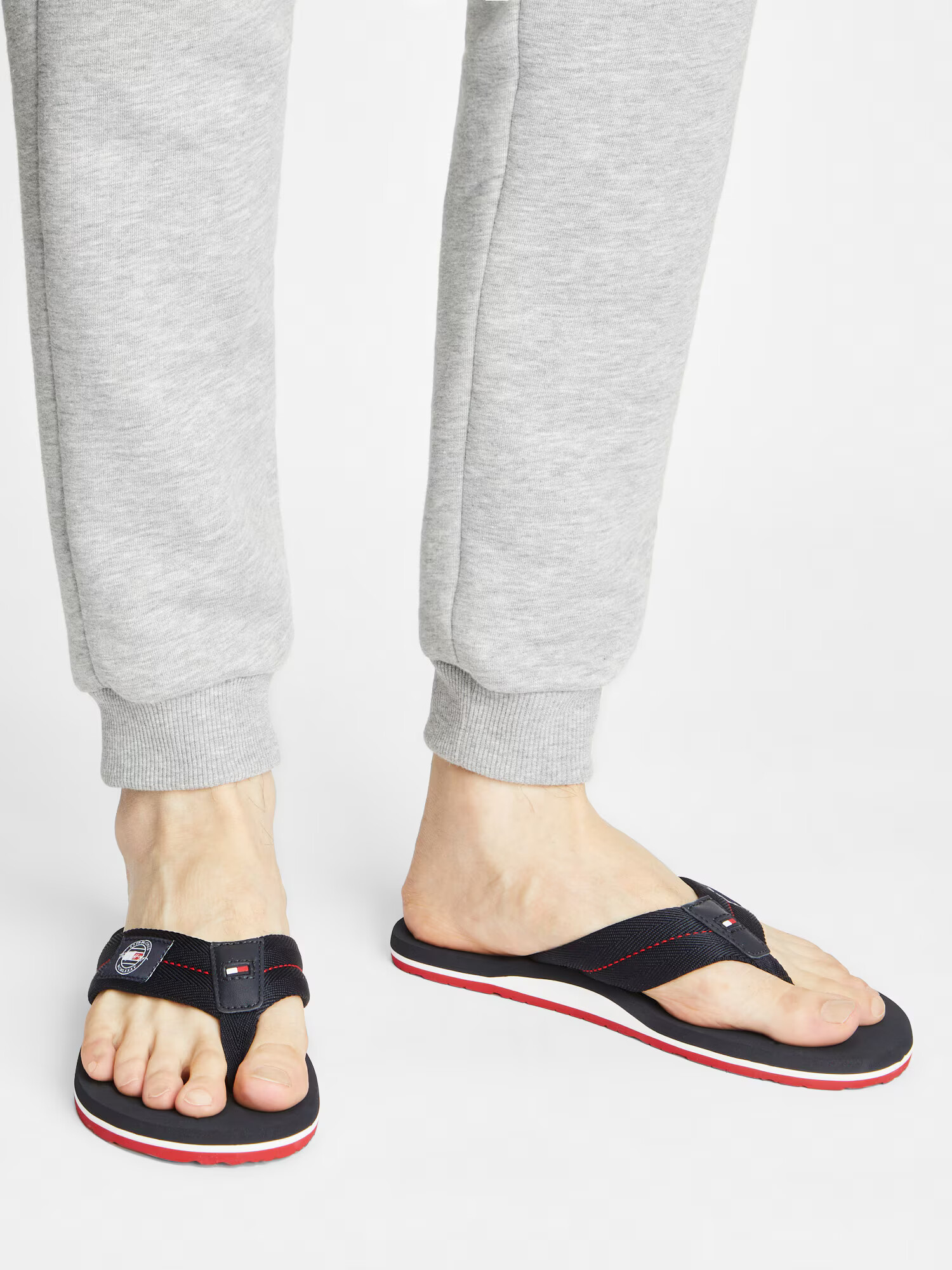 TOMMY HILFIGER Flip-flops albastru închis / roșu / alb - Pled.ro