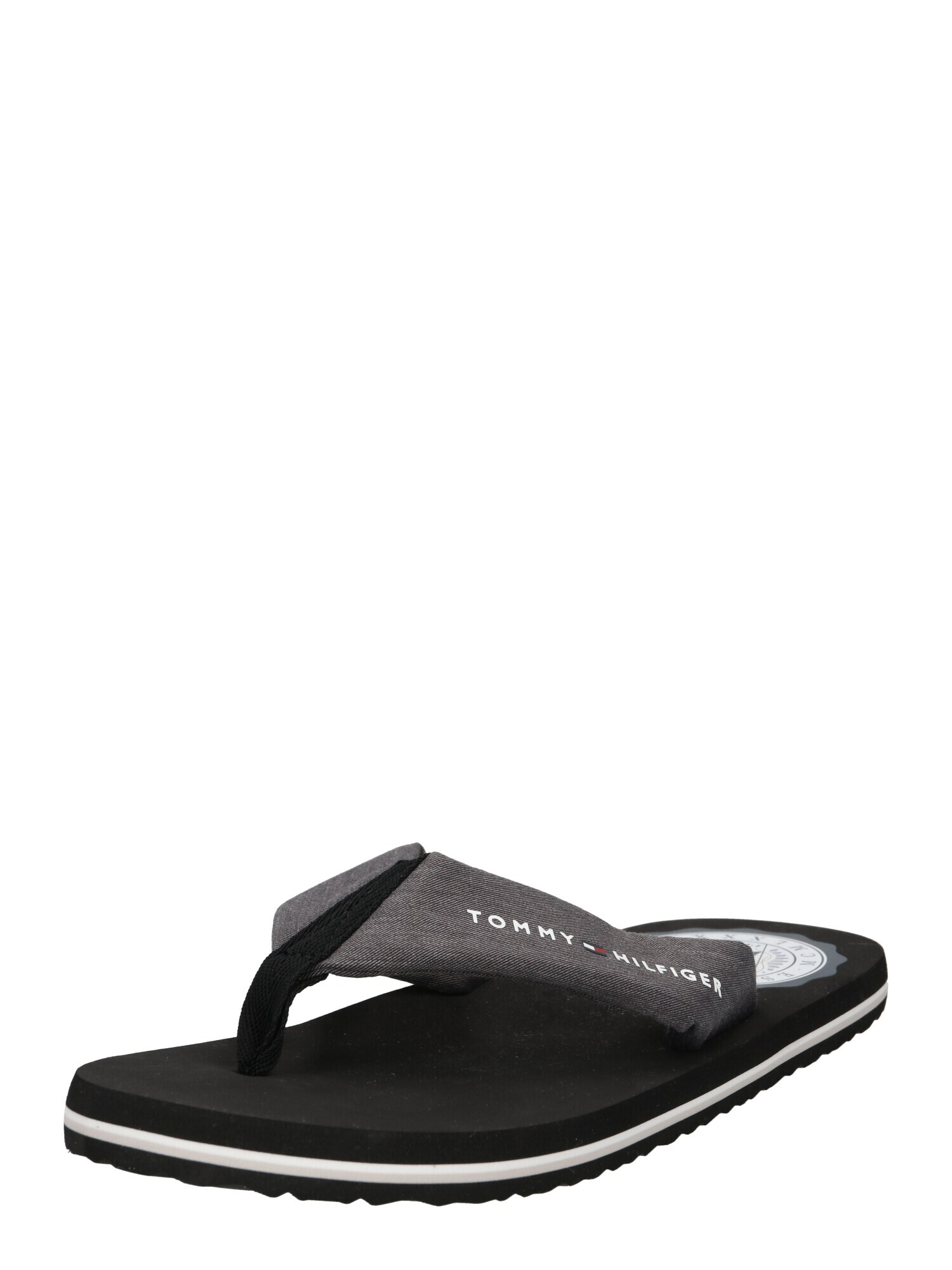 TOMMY HILFIGER Flip-flops gri amestecat / negru / alb - Pled.ro