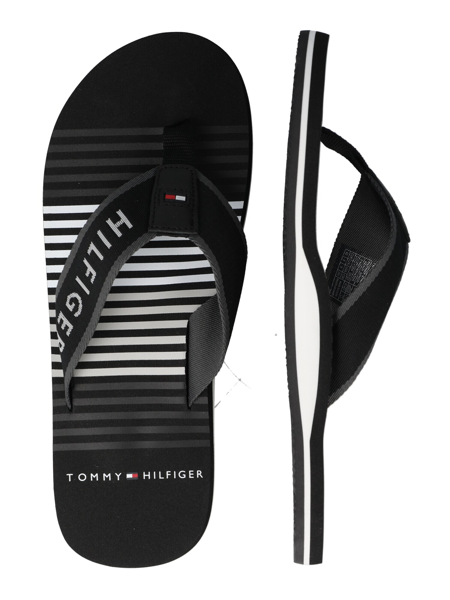 TOMMY HILFIGER Flip-flops gri metalic / roșu intens / negru / alb - Pled.ro