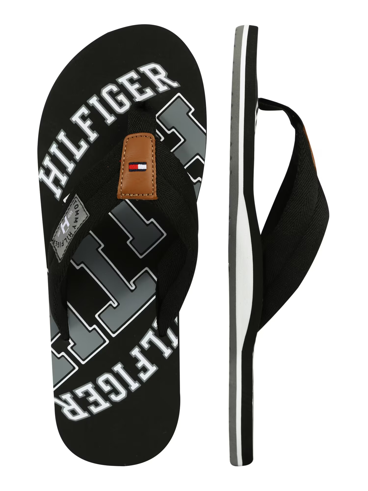 TOMMY HILFIGER Flip-flops maro / gri / negru / alb - Pled.ro