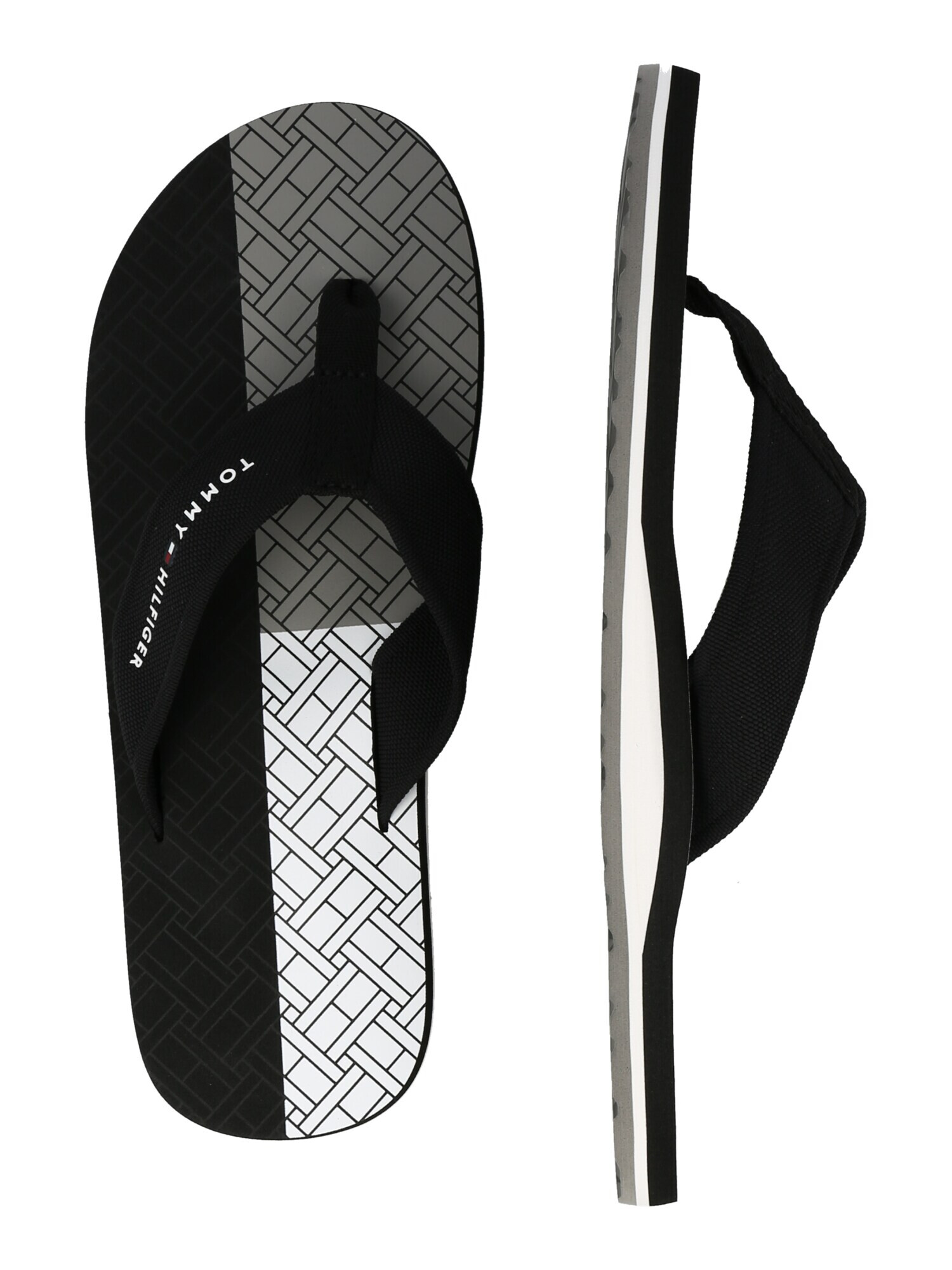 TOMMY HILFIGER Flip-flops negru / alb - Pled.ro