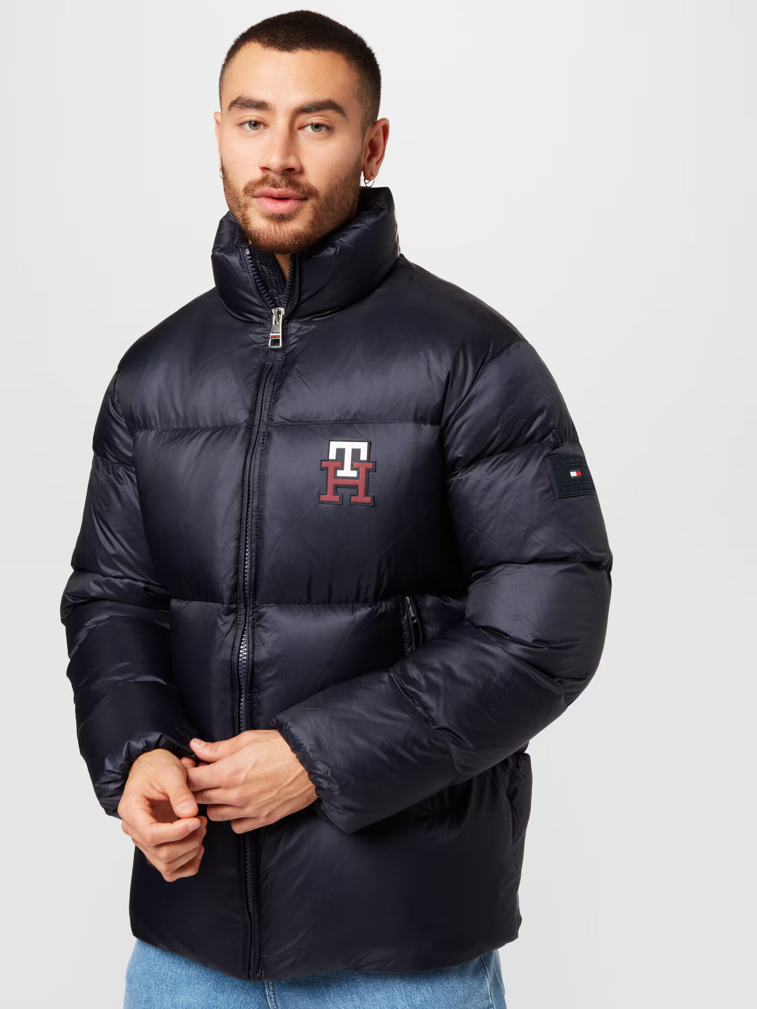 TOMMY HILFIGER Geacă de iarnă albastru noapte / roşu închis / alb - Pled.ro