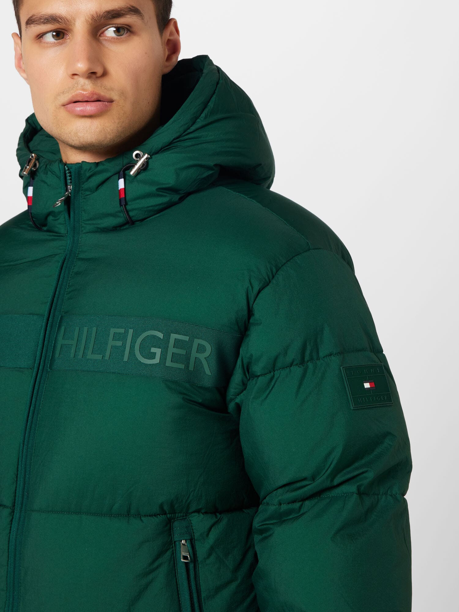 TOMMY HILFIGER Geacă de iarnă verde iarbă / roșu / alb - Pled.ro