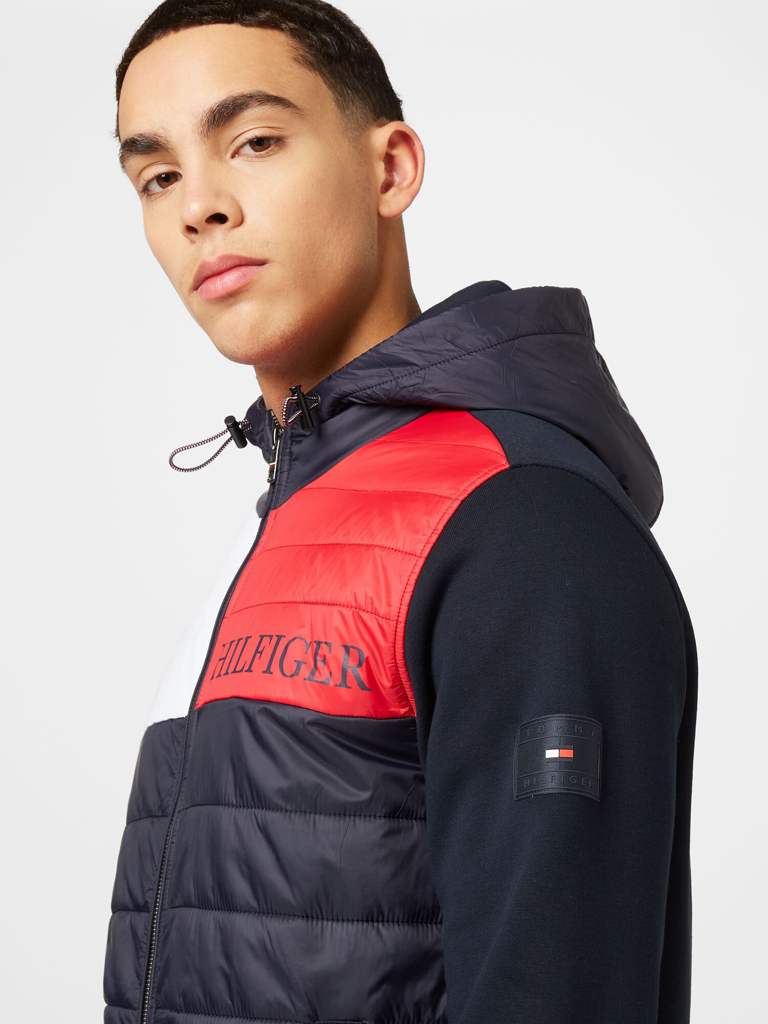 TOMMY HILFIGER Geacă de primăvară-toamnă albastru noapte / roșu / alb - Pled.ro