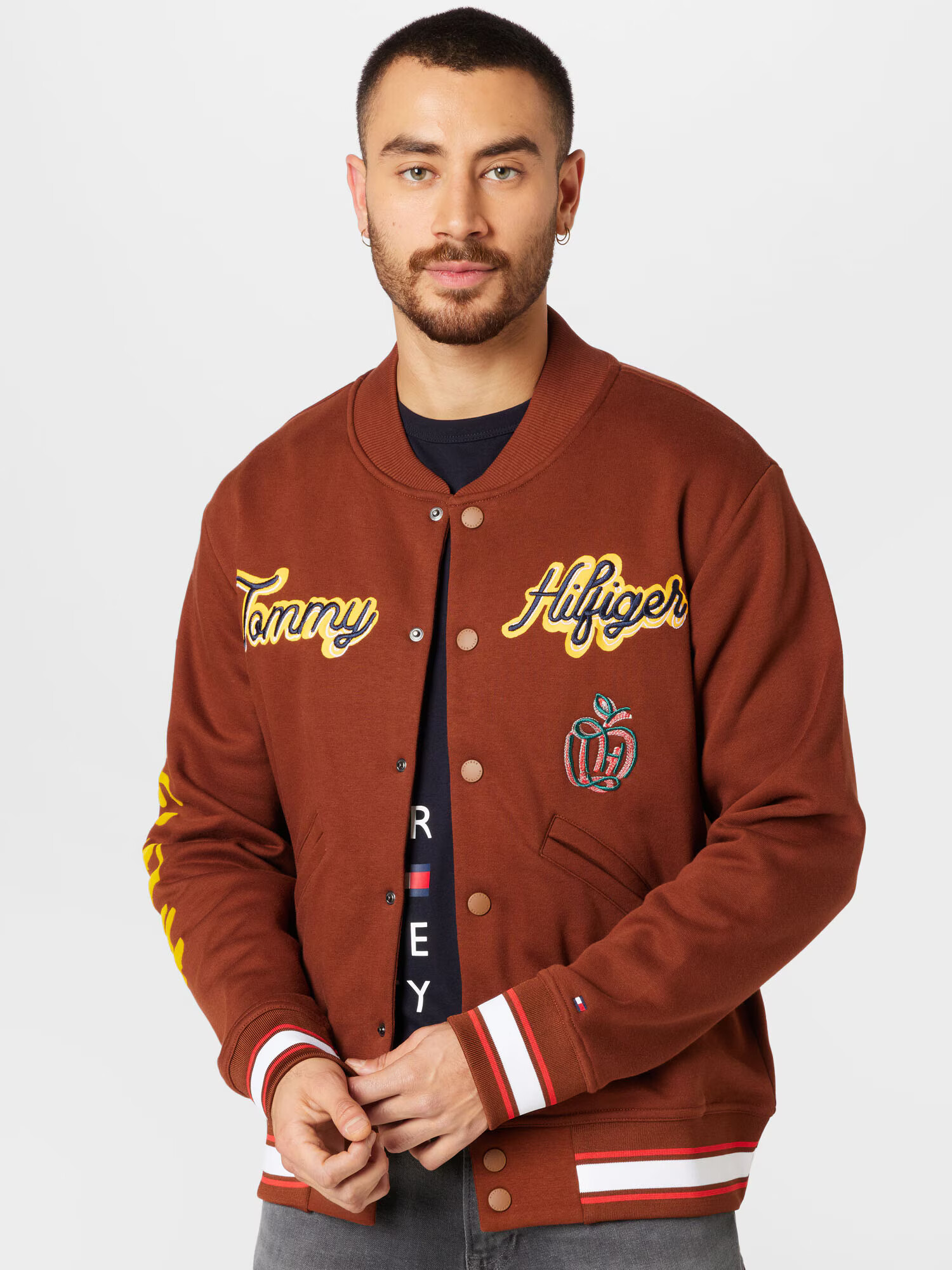 TOMMY HILFIGER Geacă de primăvară-toamnă bleumarin / ocru / galben / alb - Pled.ro