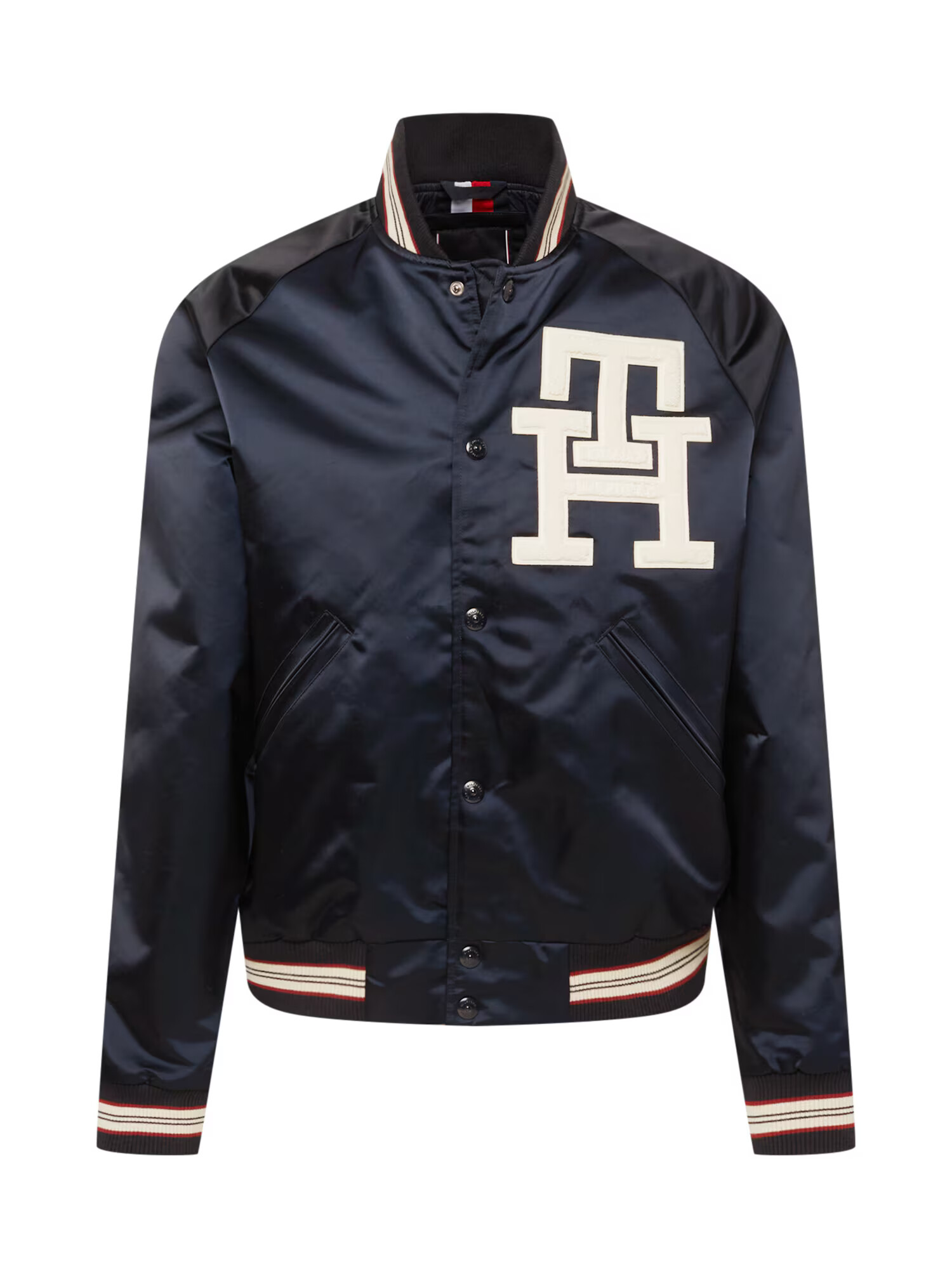 TOMMY HILFIGER Geacă de primăvară-toamnă 'VARSITY' albastru noapte / maro / alb - Pled.ro