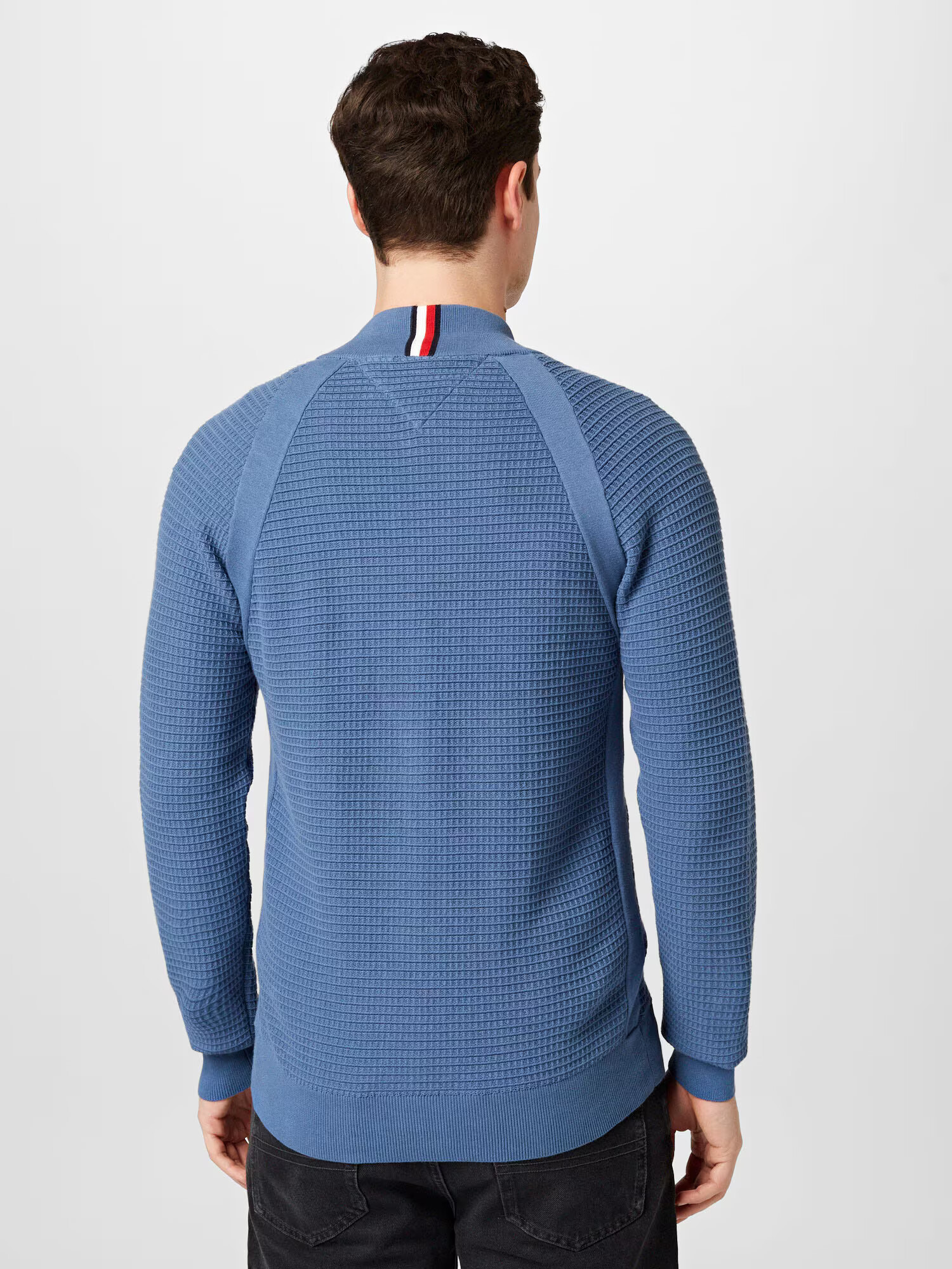 TOMMY HILFIGER Geacă tricotată bleumarin / albastru porumbel / sângeriu / alb - Pled.ro