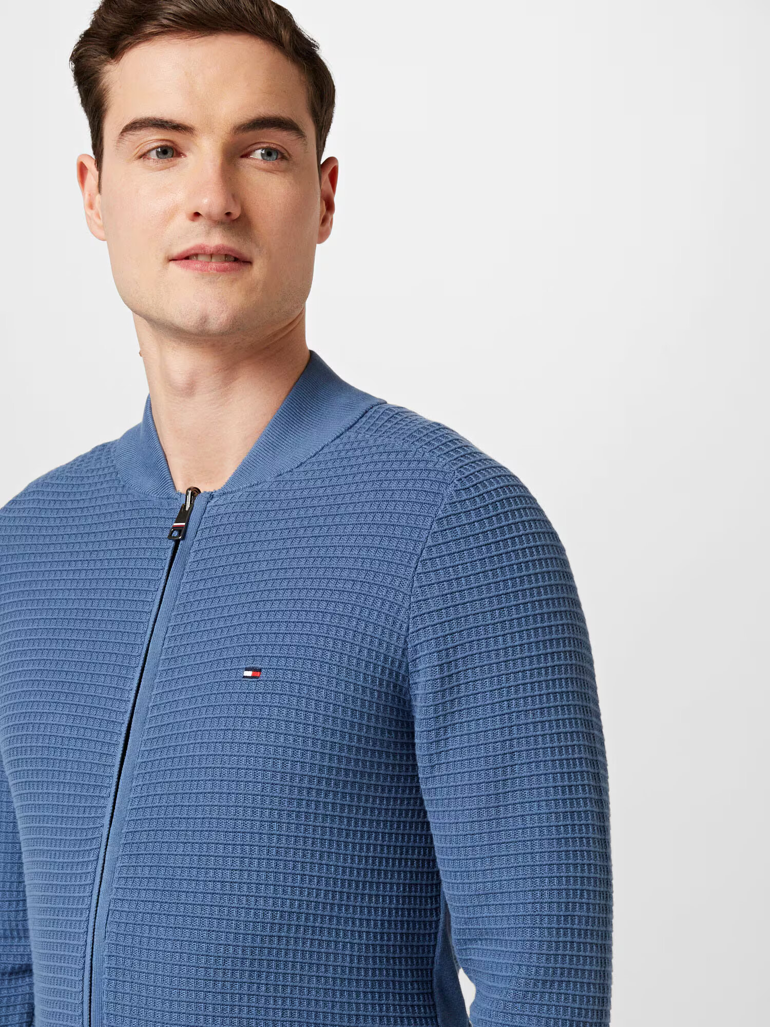 TOMMY HILFIGER Geacă tricotată bleumarin / albastru porumbel / sângeriu / alb - Pled.ro