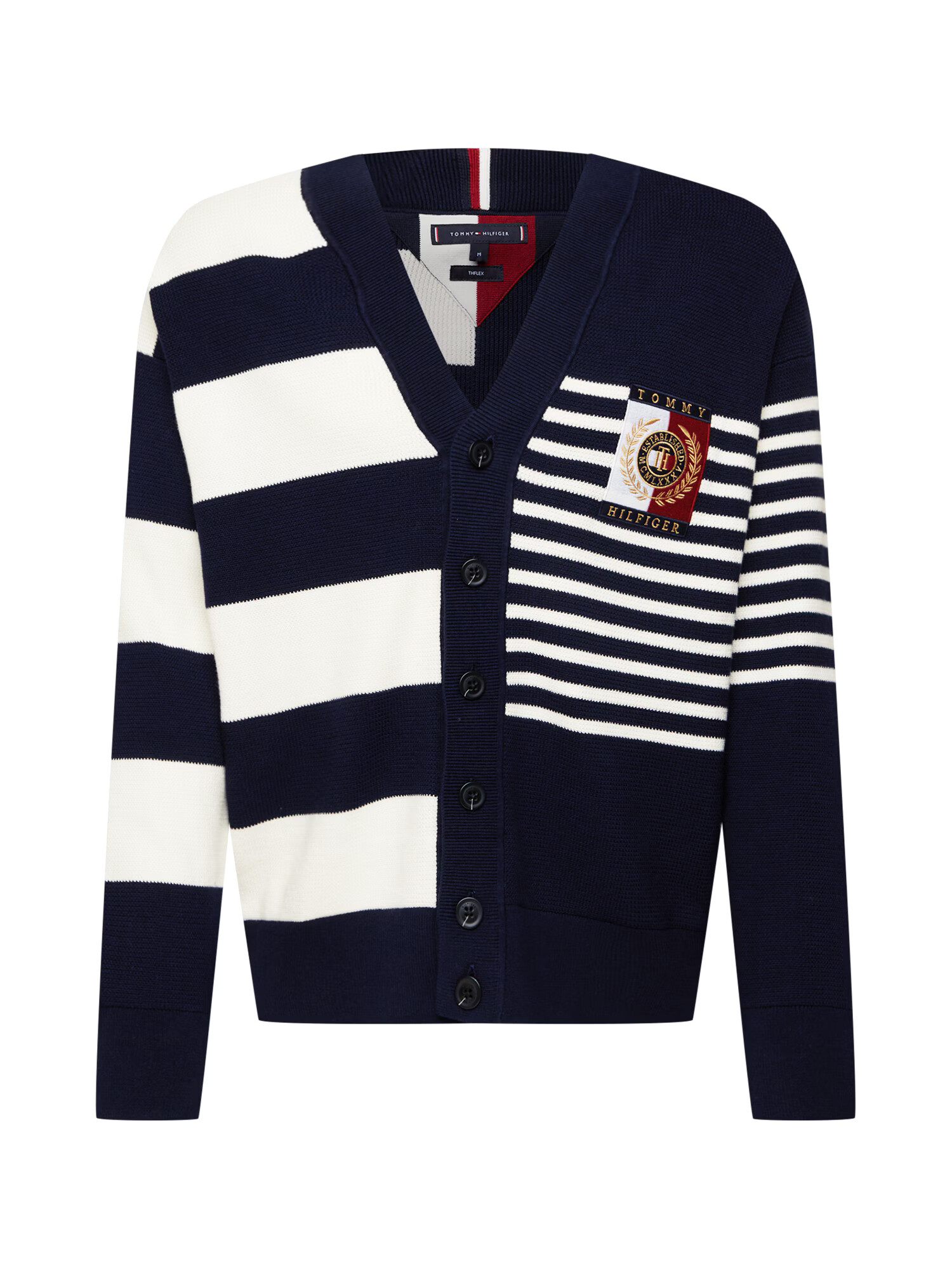 TOMMY HILFIGER Geacă tricotată bleumarin / auriu / roși aprins / alb - Pled.ro